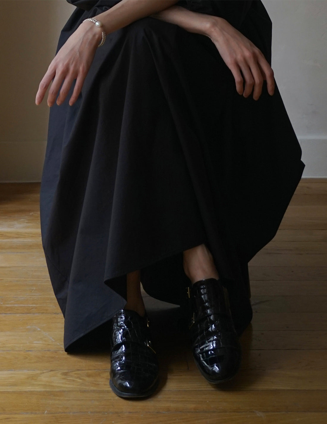 Mr. Thomas漆皮雙扣皮鞋・黑