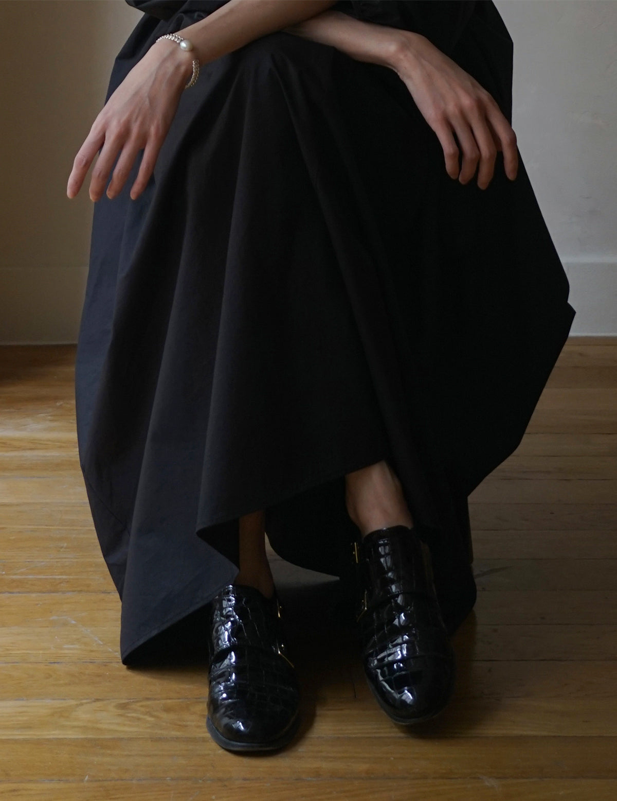 Mr. Thomas漆皮雙扣皮鞋・黑