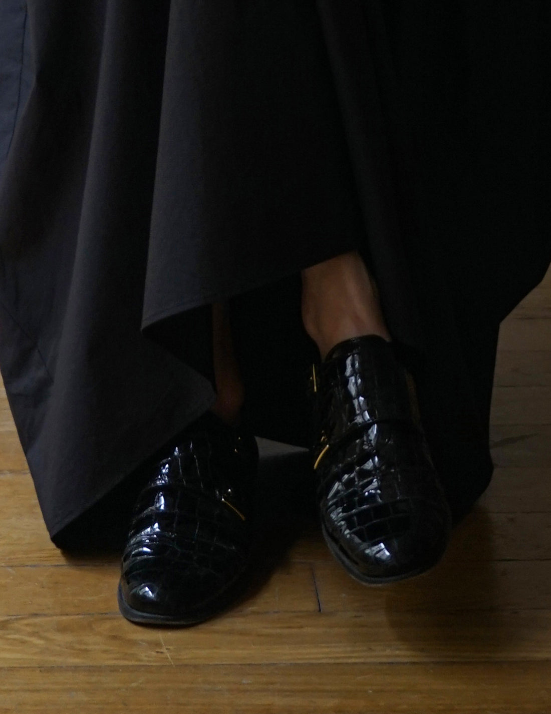 Mr. Thomas漆皮雙扣皮鞋・黑