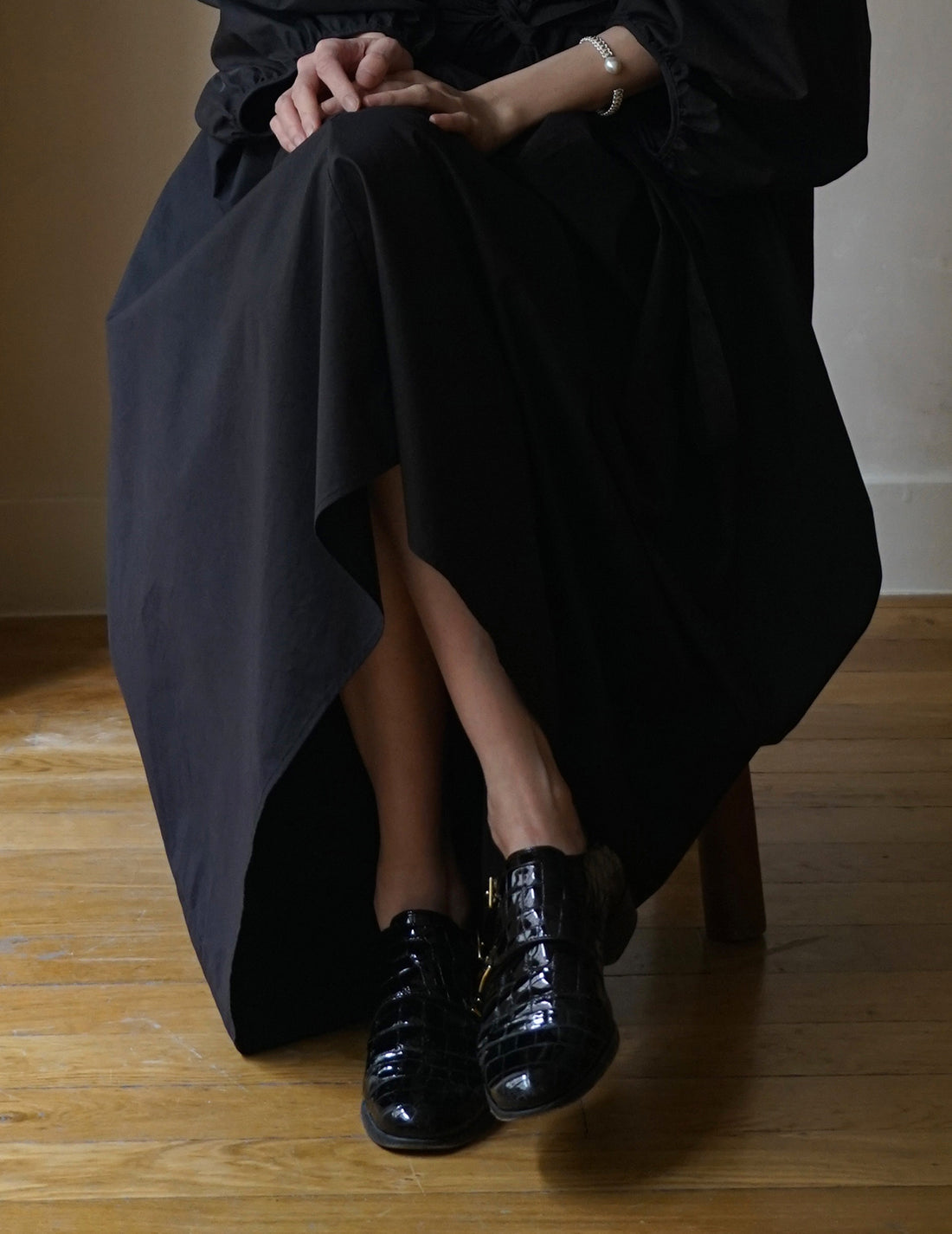 Mr. Thomas漆皮雙扣皮鞋・黑