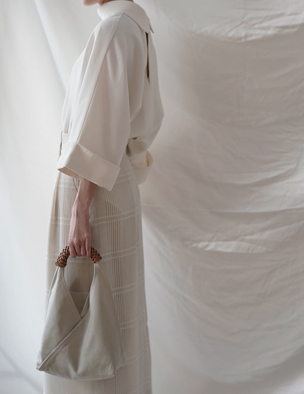 Woven Triangle Bag Ivory・S