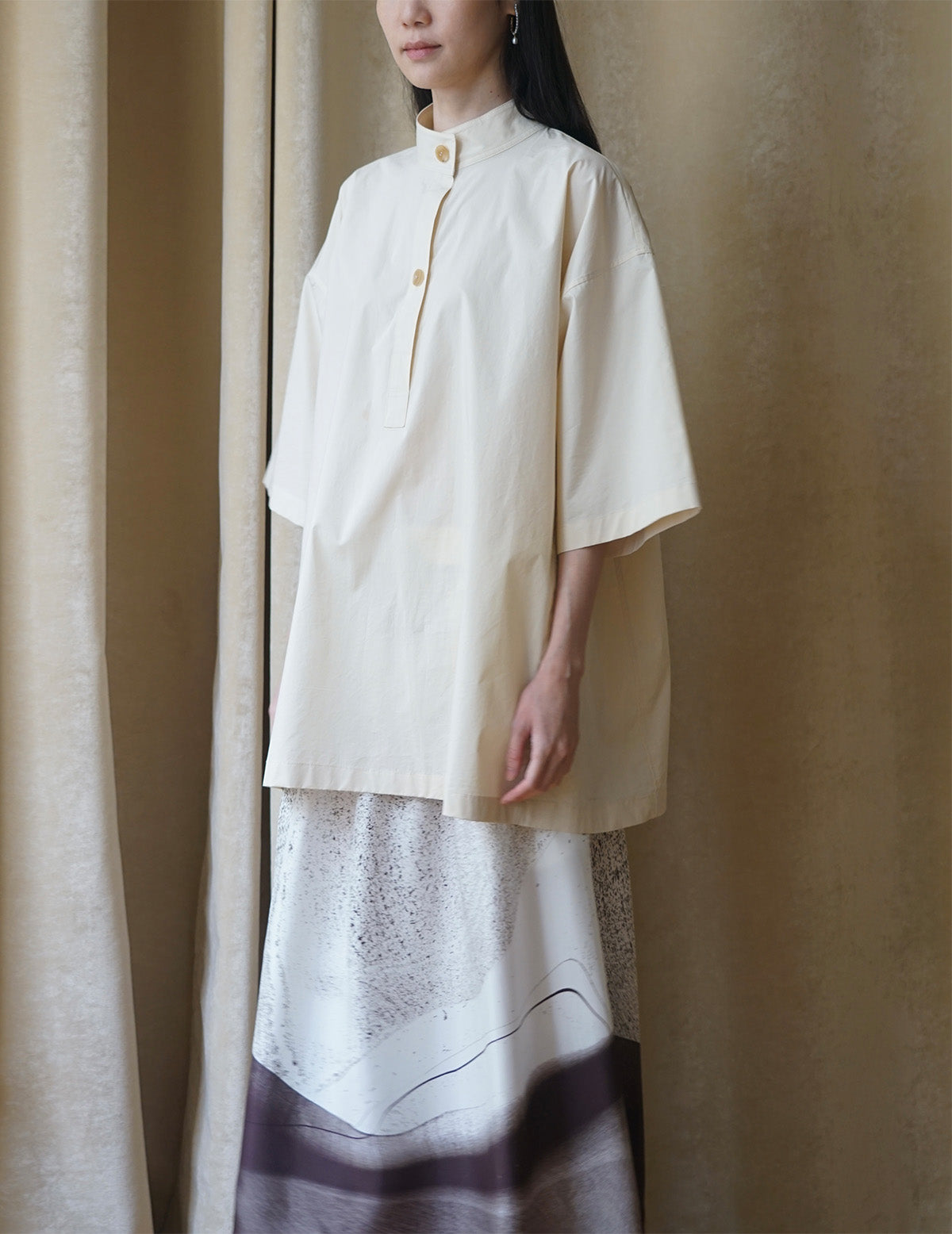 Fringed Belt Trench Blouse