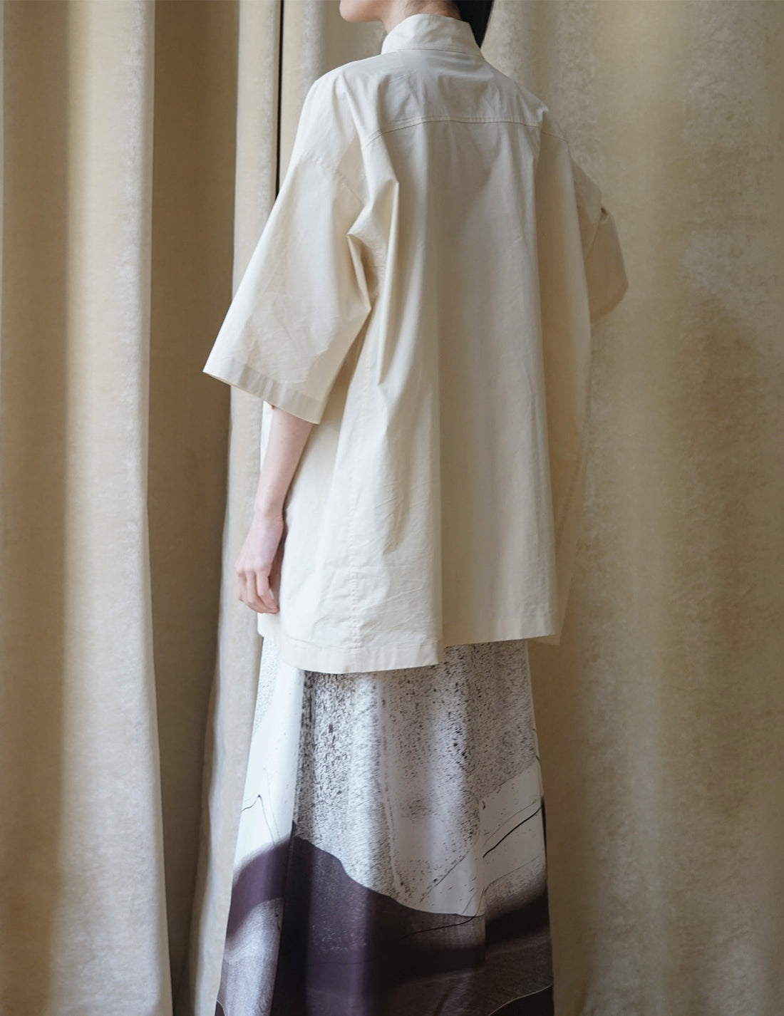 Fringed Belt Trench Blouse