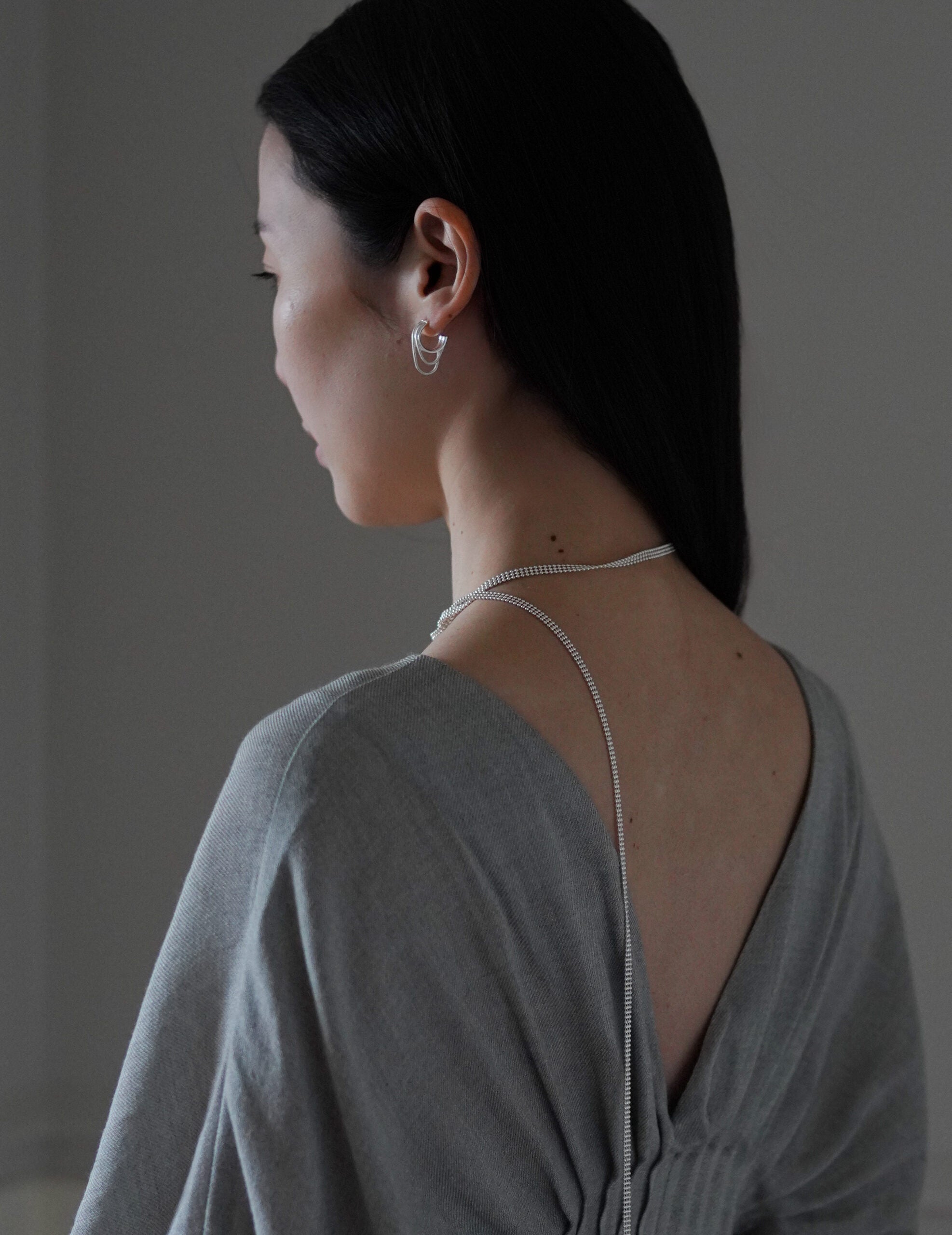 TWINKLER MINI DOUBLE 耳環・銀色