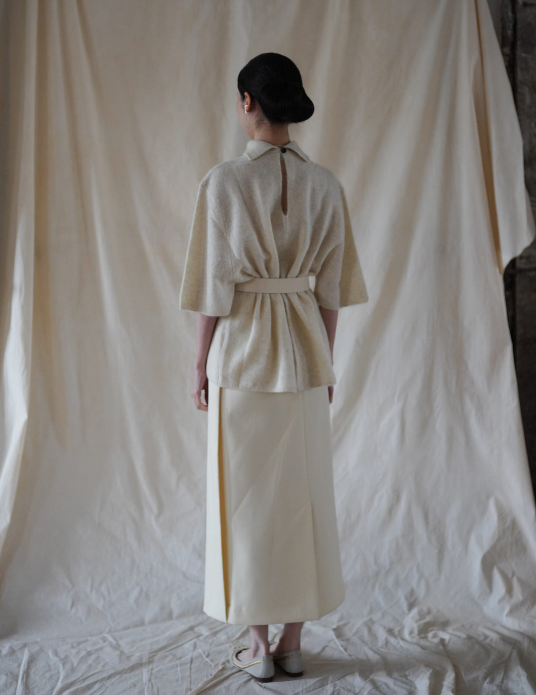 Jin 4 Wide Lambskin Belt・White