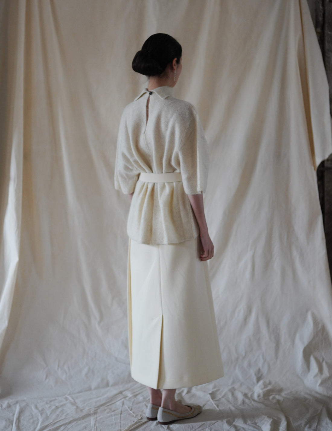 Jin 4 Wide Lambskin Belt・White
