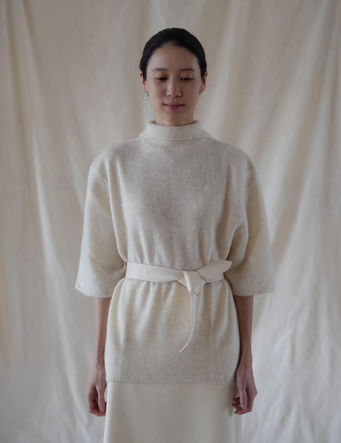 Jin 4 Wide Lambskin Belt・White