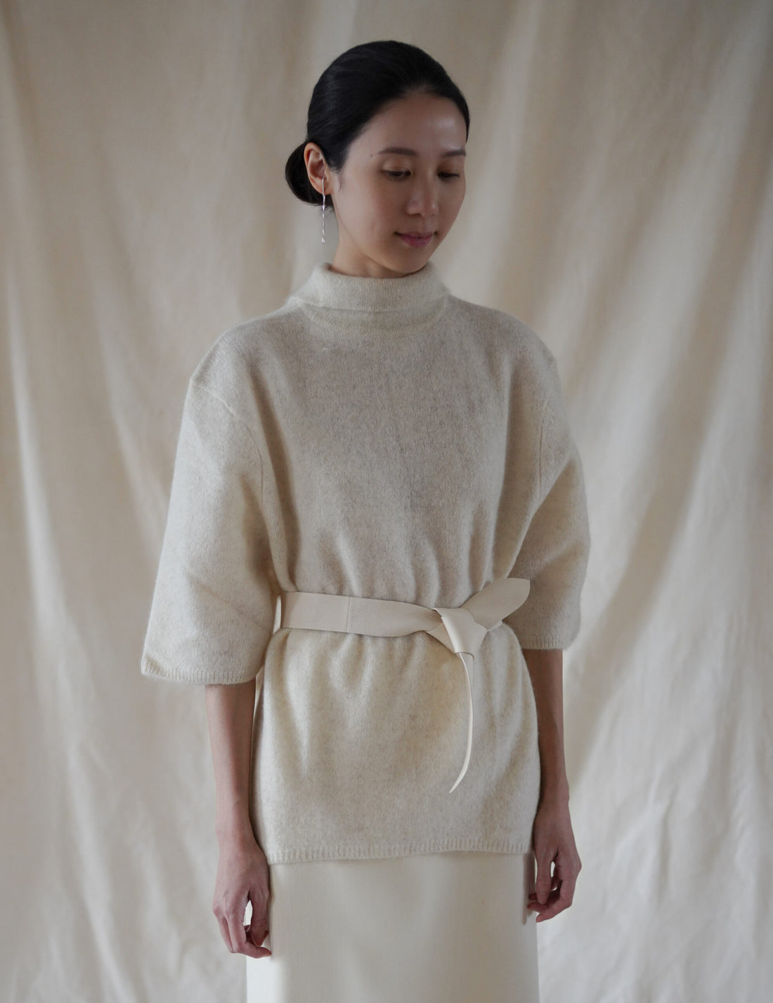 Jin 4 Wide Lambskin Belt・White