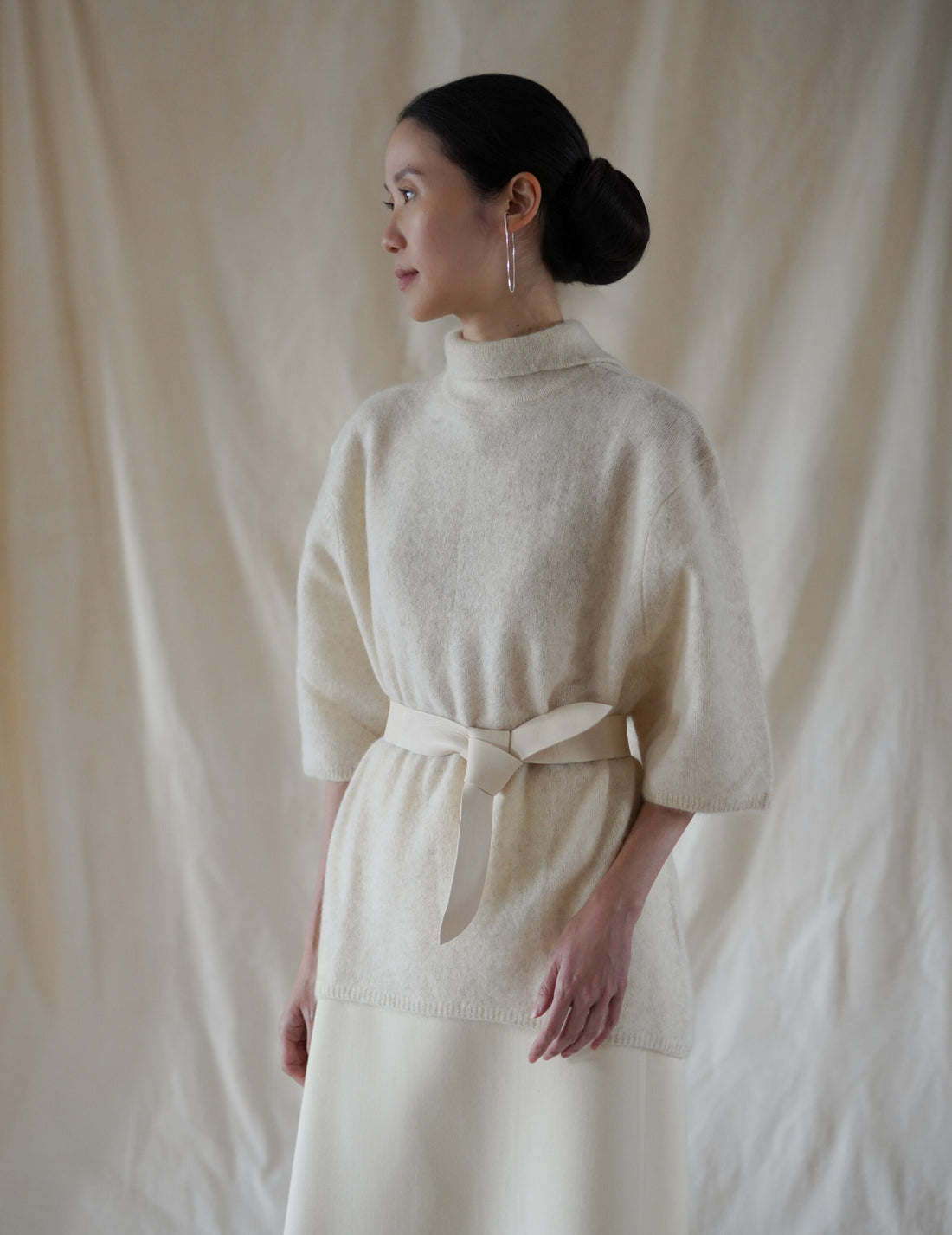 Jin 4 Wide Lambskin Belt・White