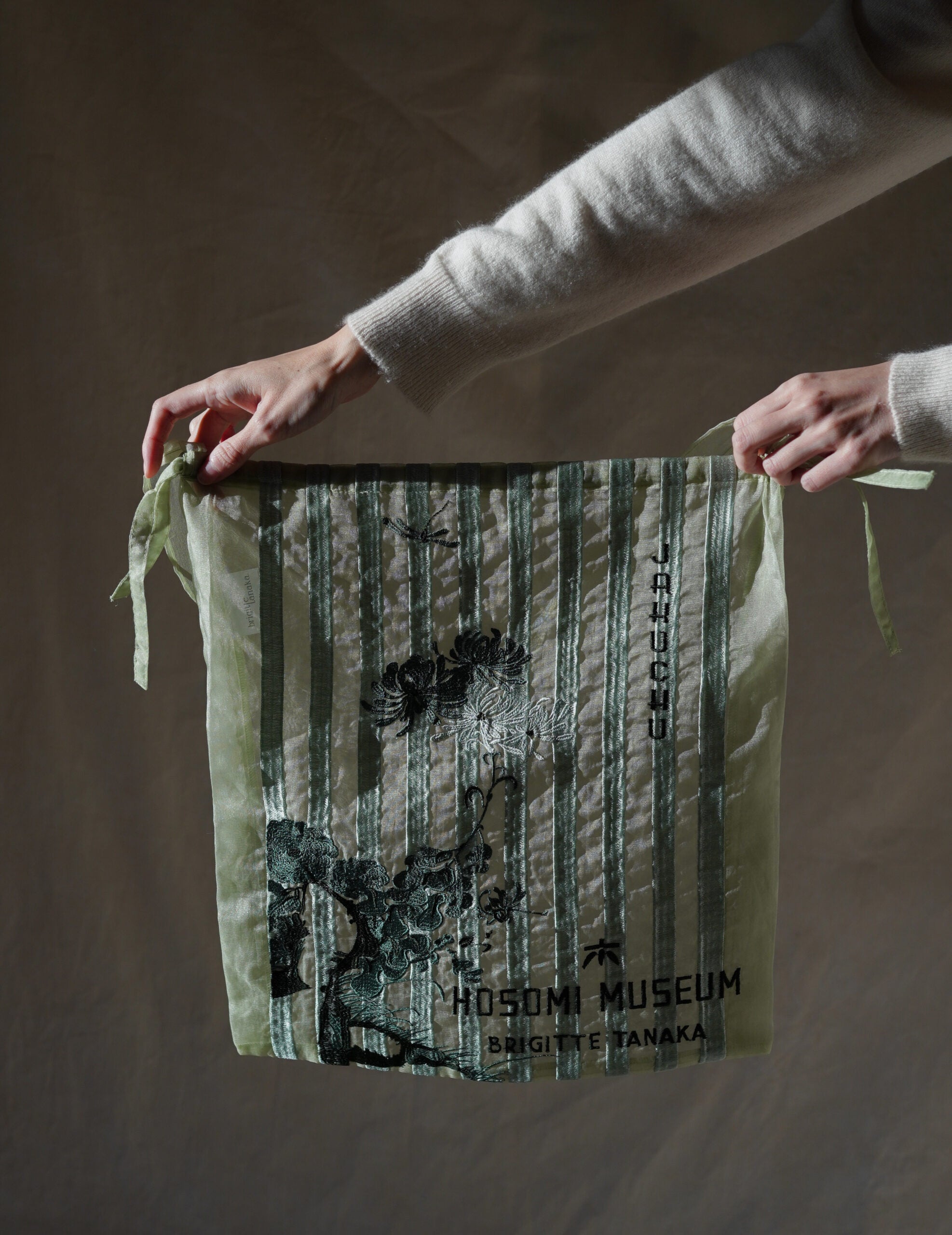 Hosomi Museum 刺繡歐根紗手袋・綠