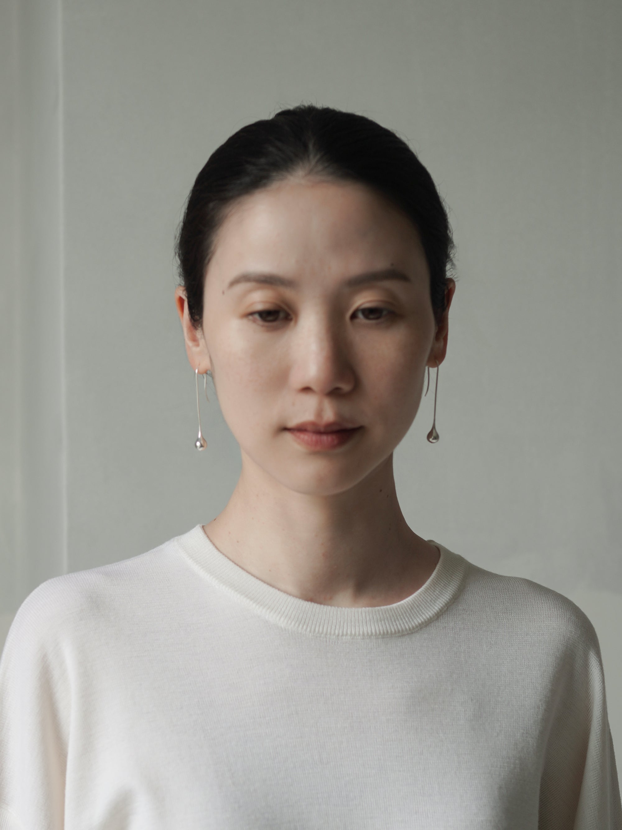 Datura Long Drop Earrings・Silver