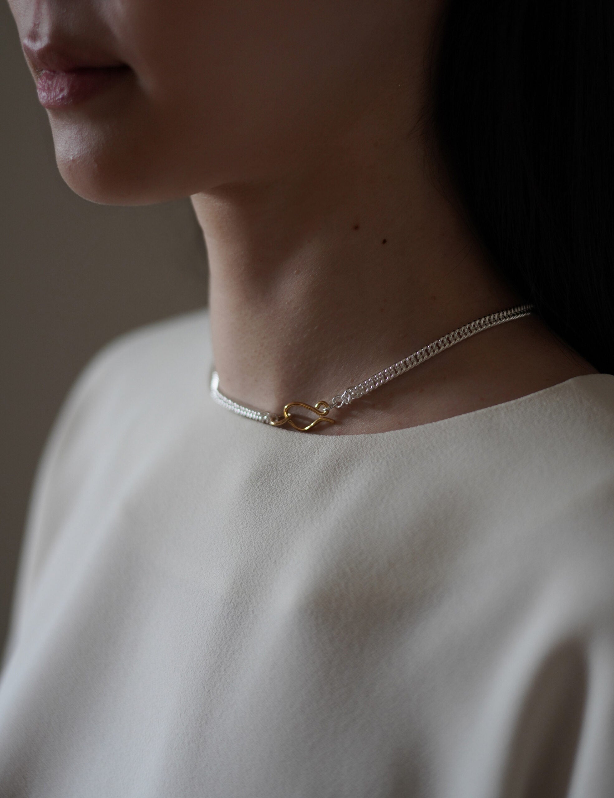 Hook Necklace Silver Small