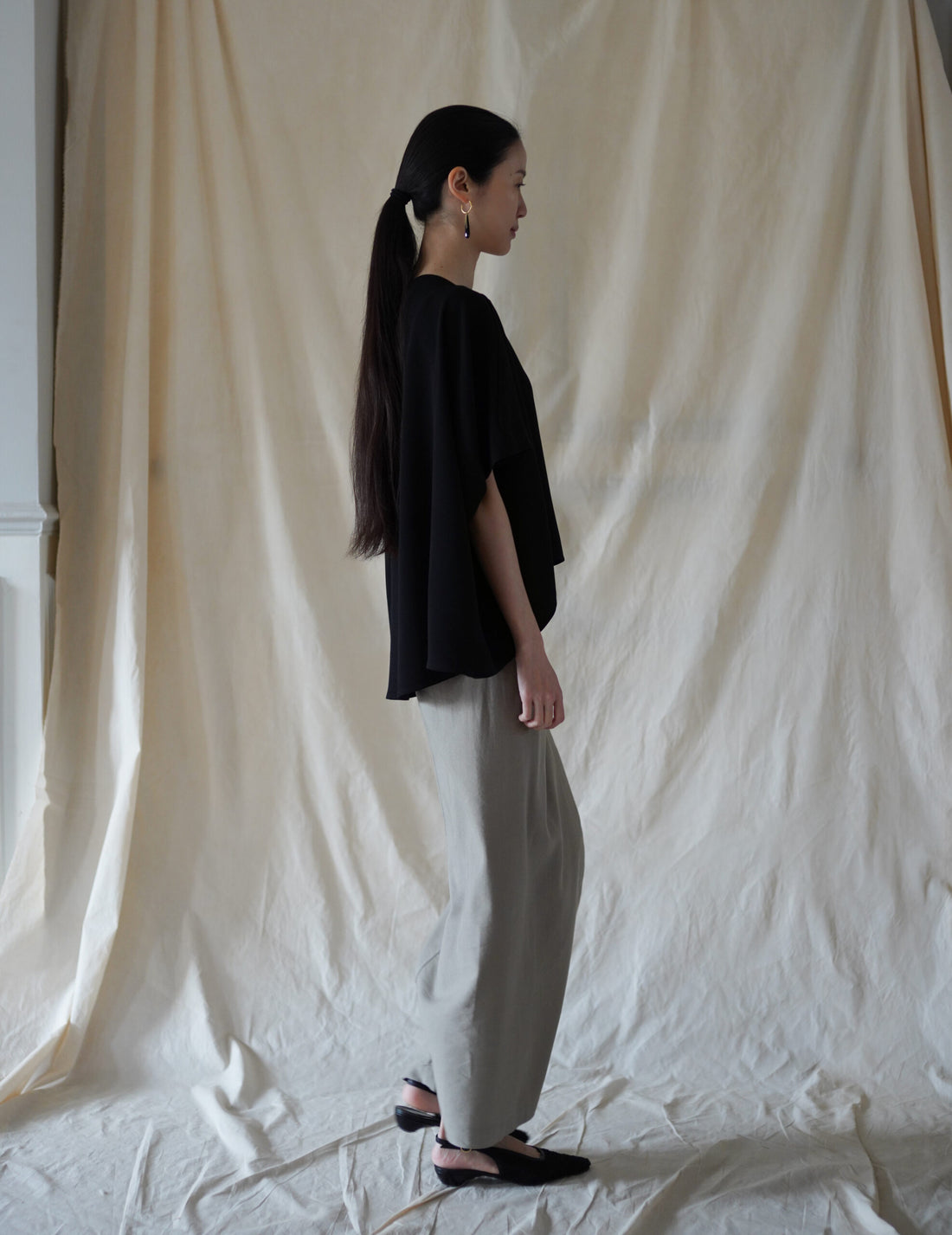 Belinda Blouse・Black / Sand