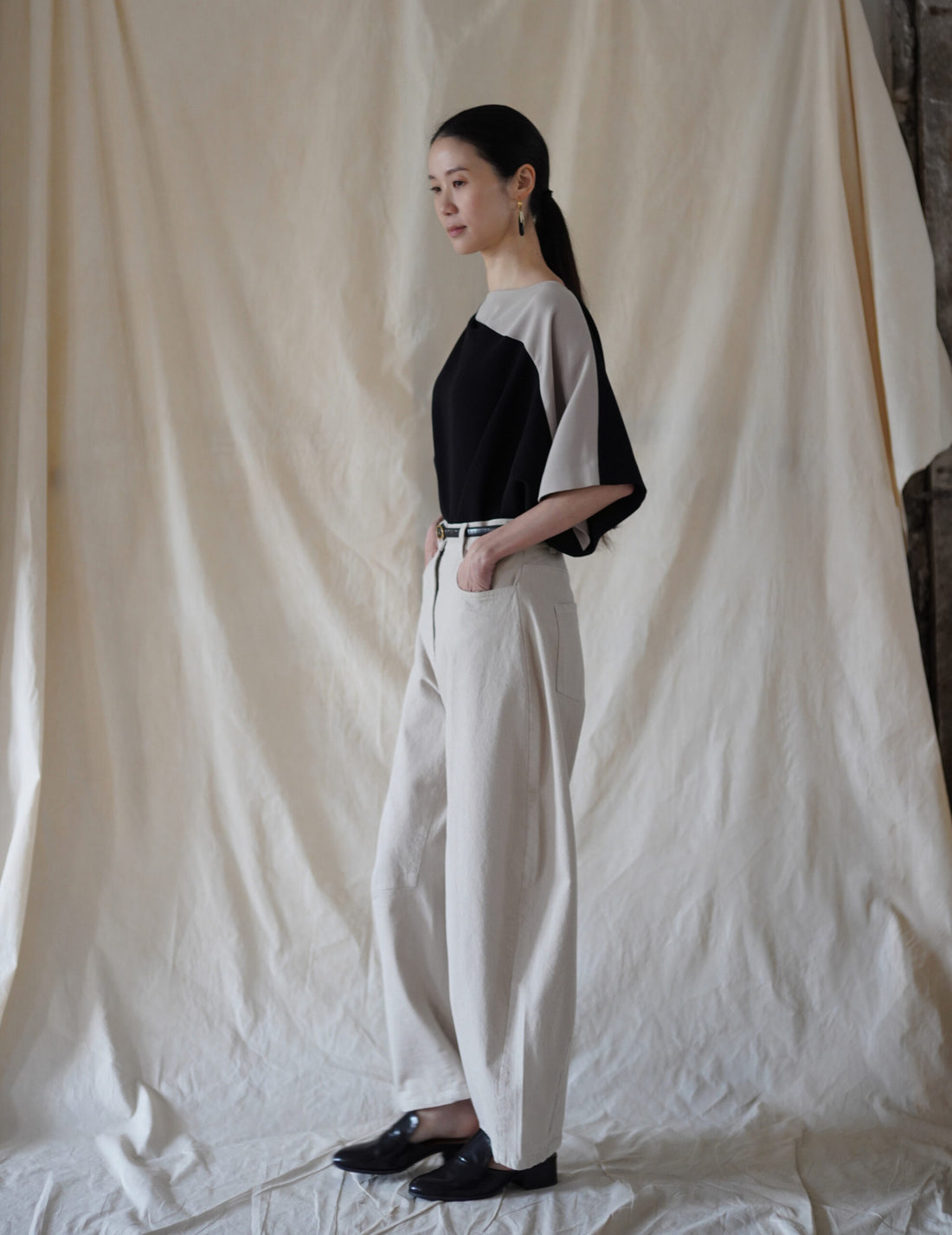 Pella Cotton Twill Pants・Stone Grey