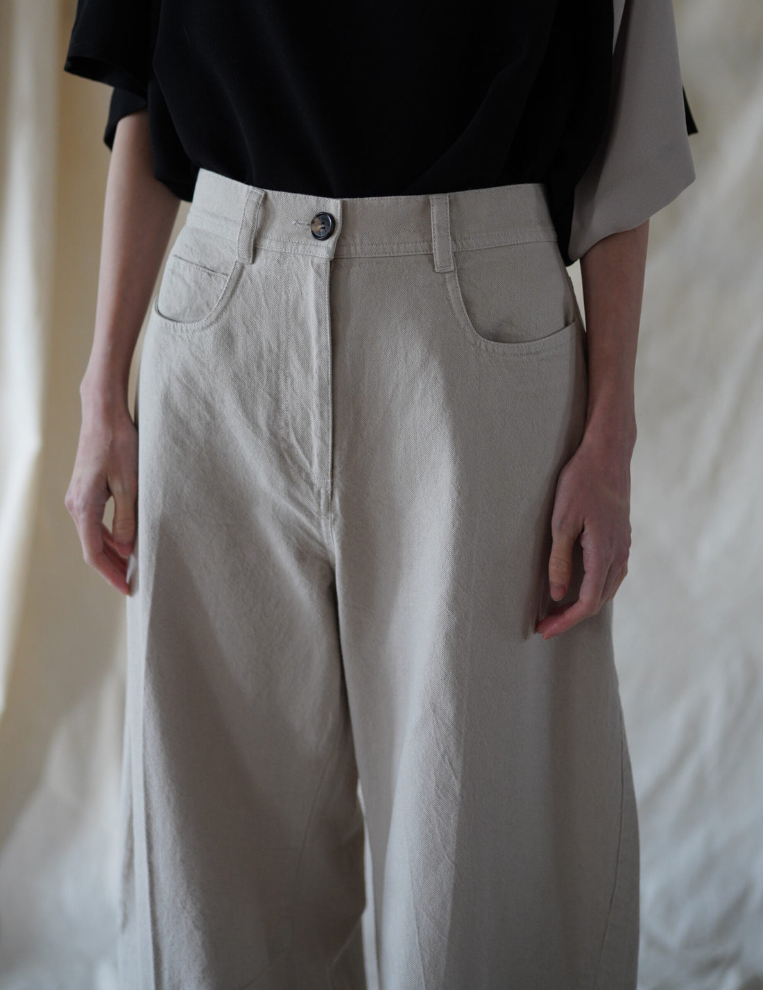 Pella Cotton Twill Pants・Stone Grey