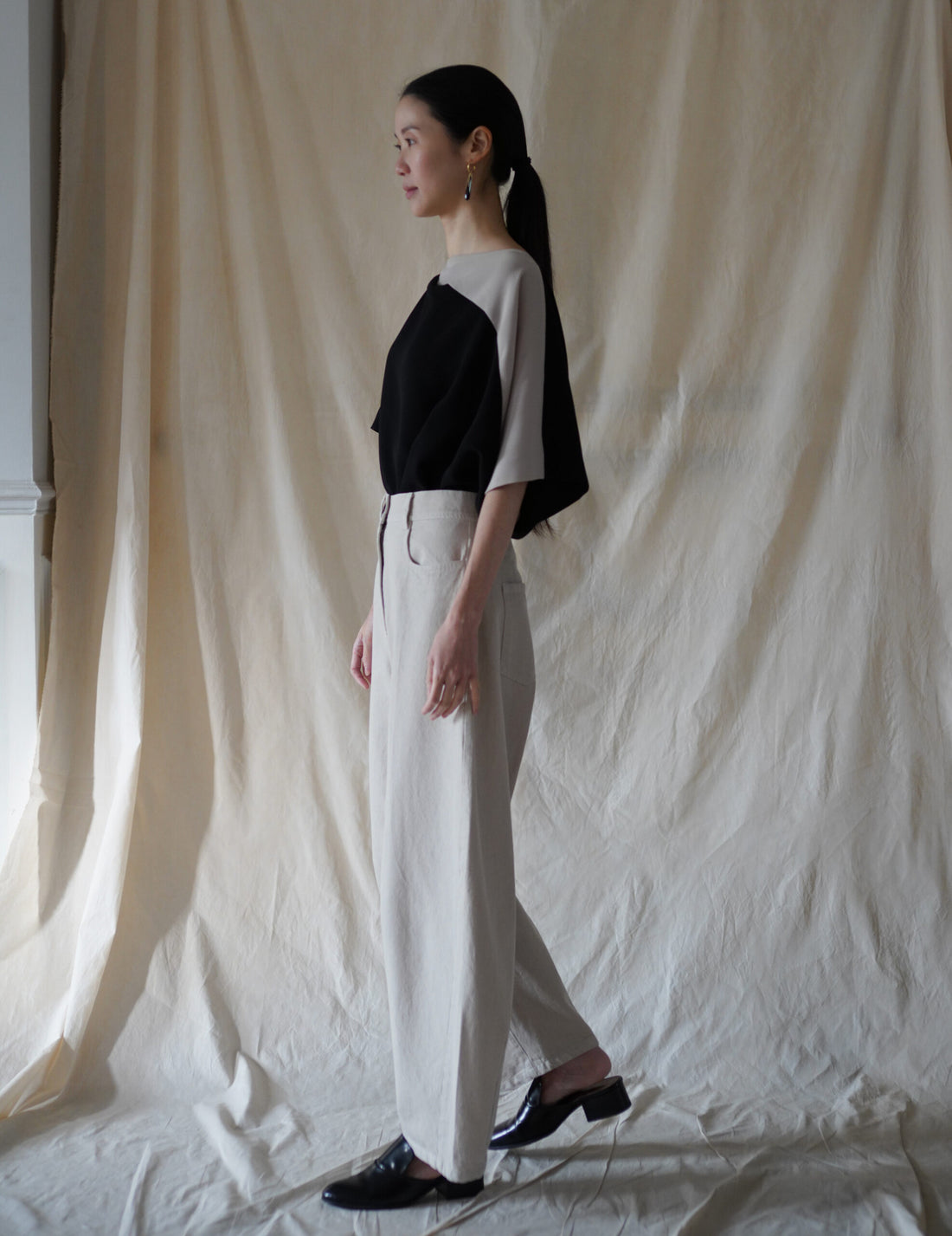 Pella Cotton Twill Pants・Stone Grey