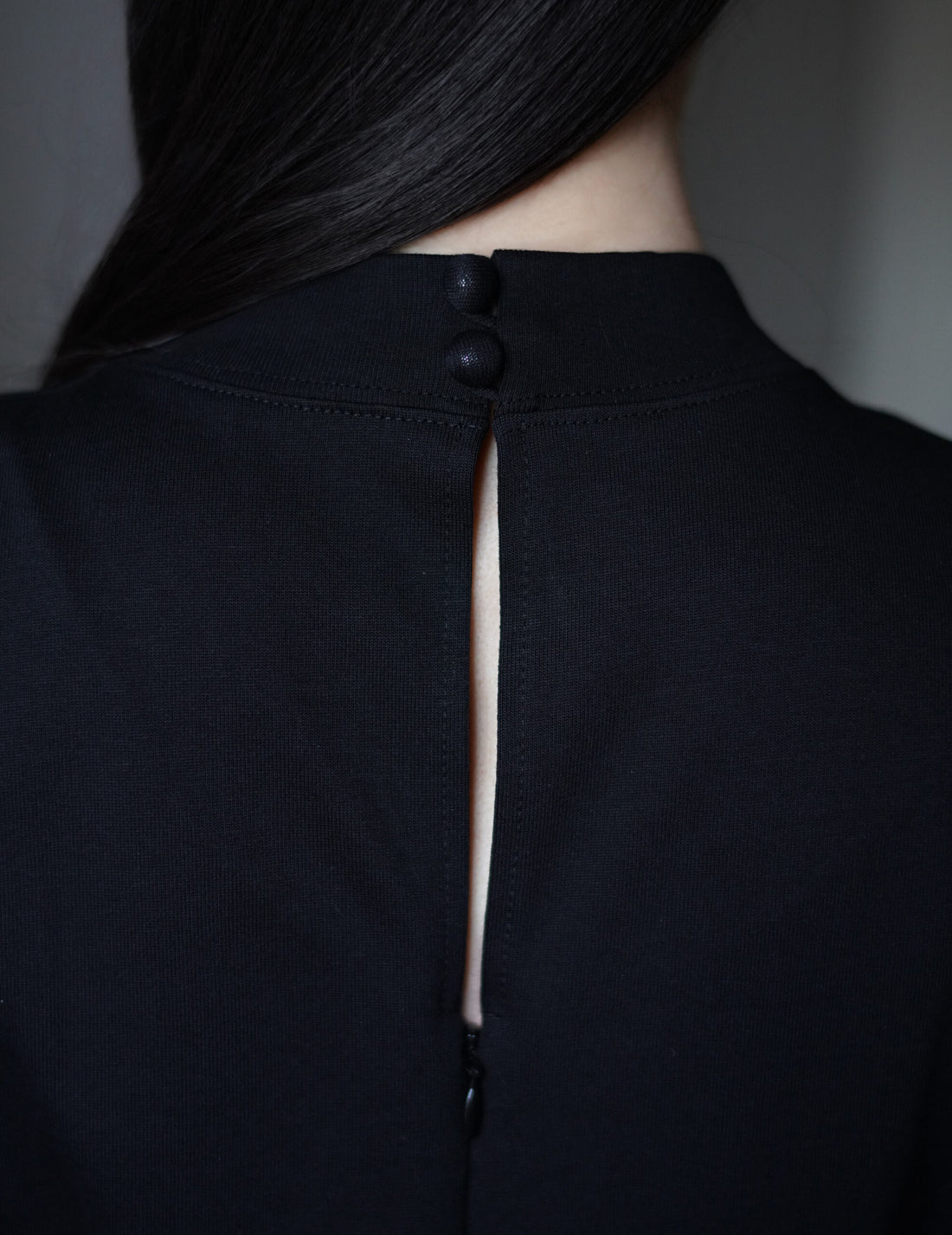 Cotton Jersey Flare Dress・Black