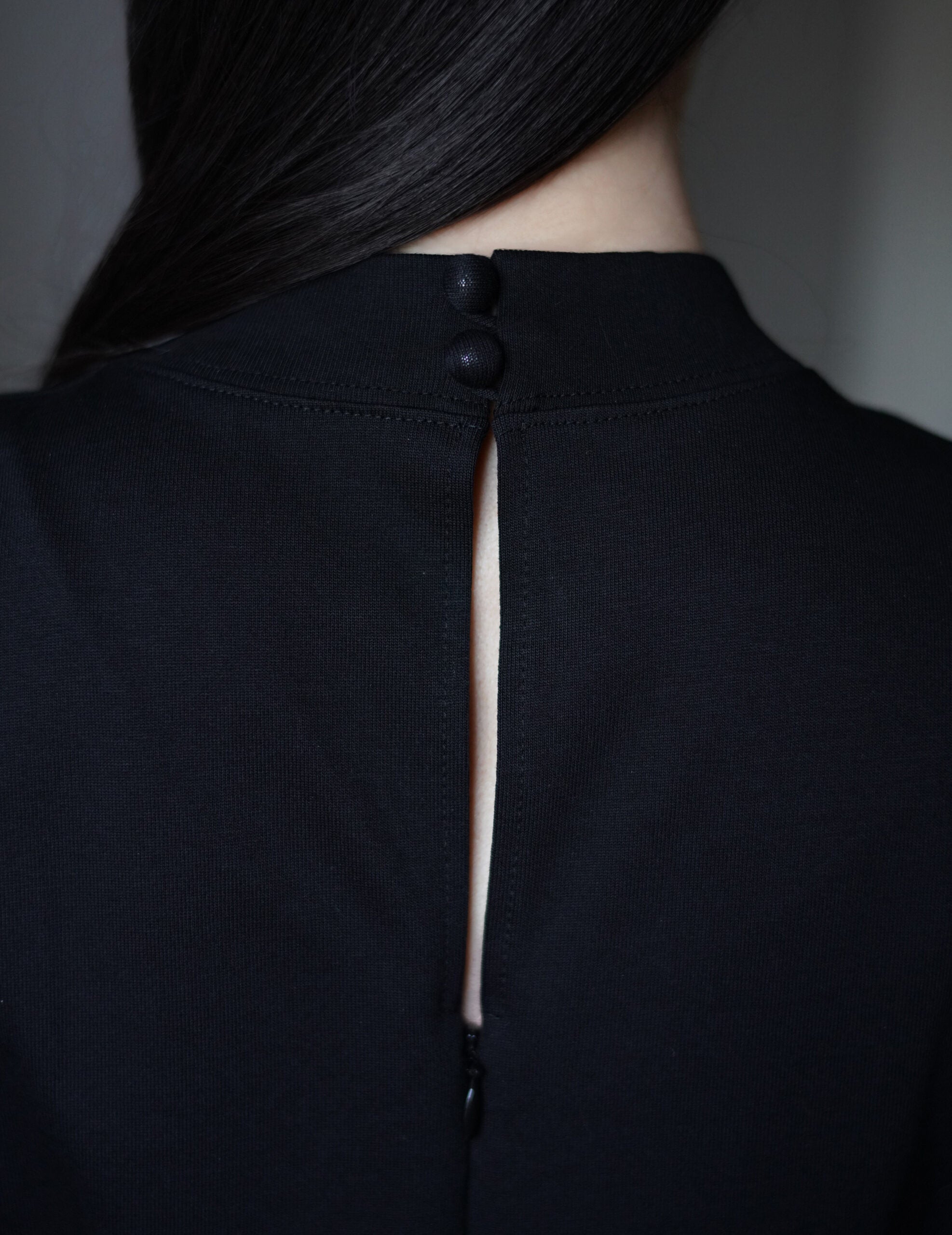 Cotton Jersey Flare Dress・Black