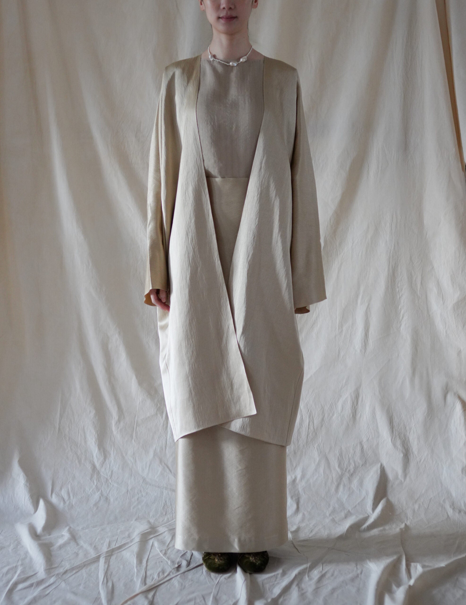  INGA 雙面穿著長外套・金米色