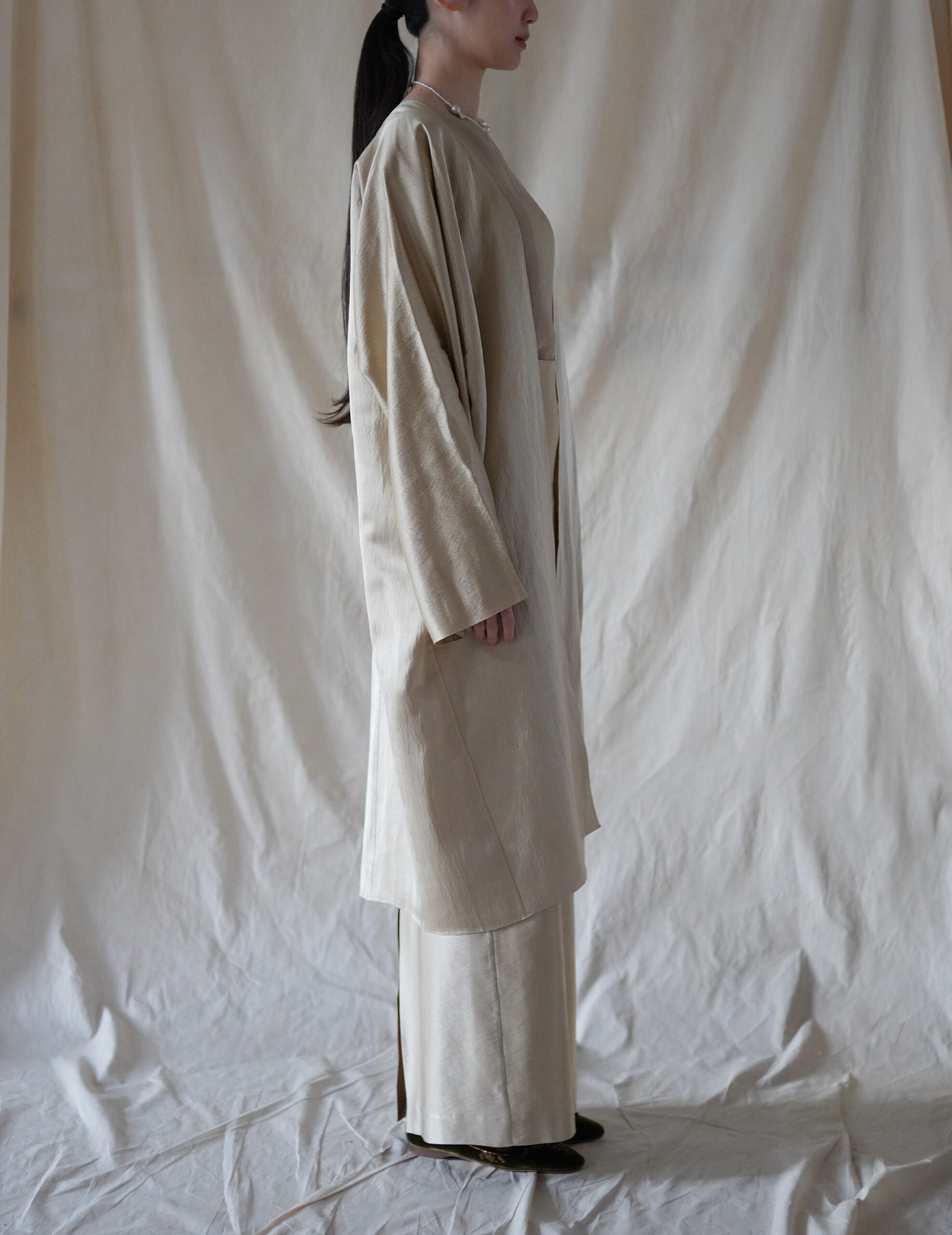  INGA 雙面穿著長外套・金米色