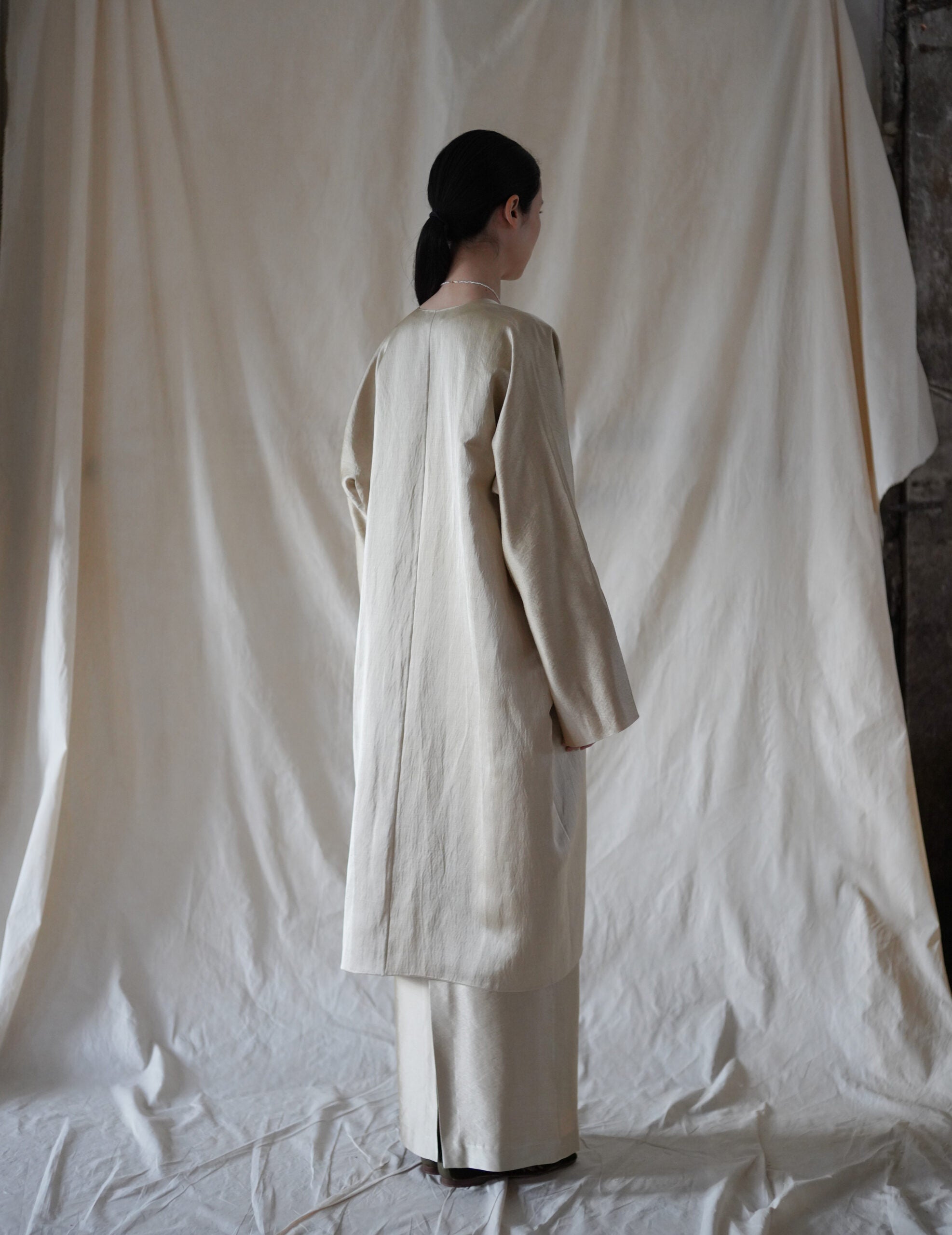  INGA 雙面穿著長外套・金米色