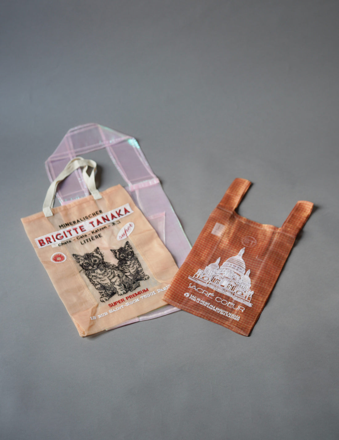 Paris Sacré-Cœur Embroidered Organza Bag・Red Check