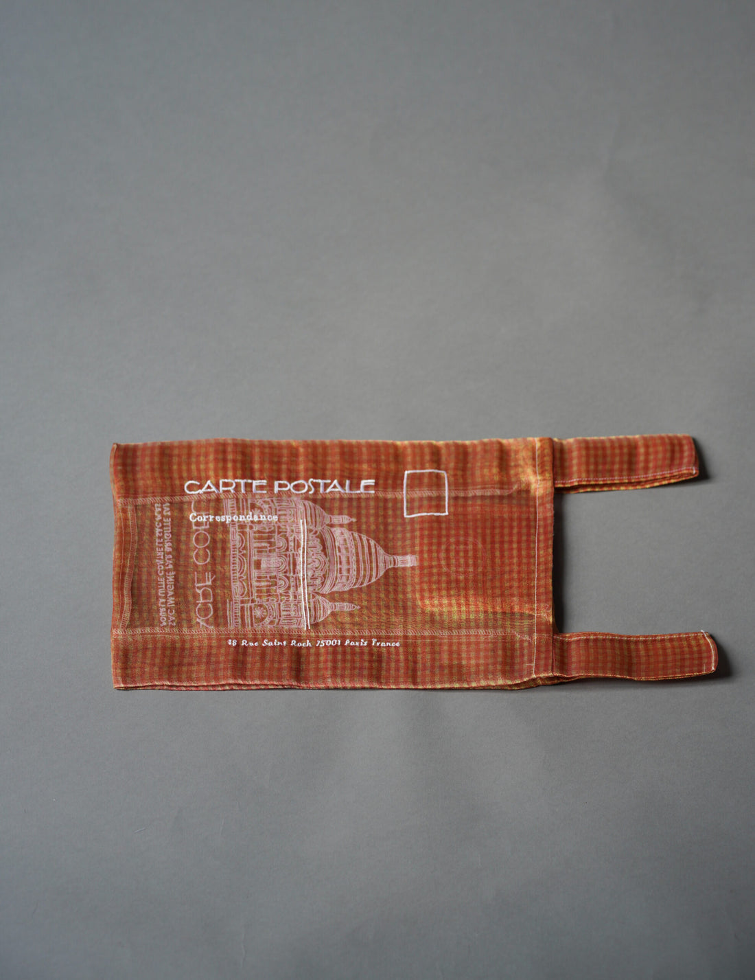 Paris Sacré-Cœur Embroidered Organza Bag・Red Check