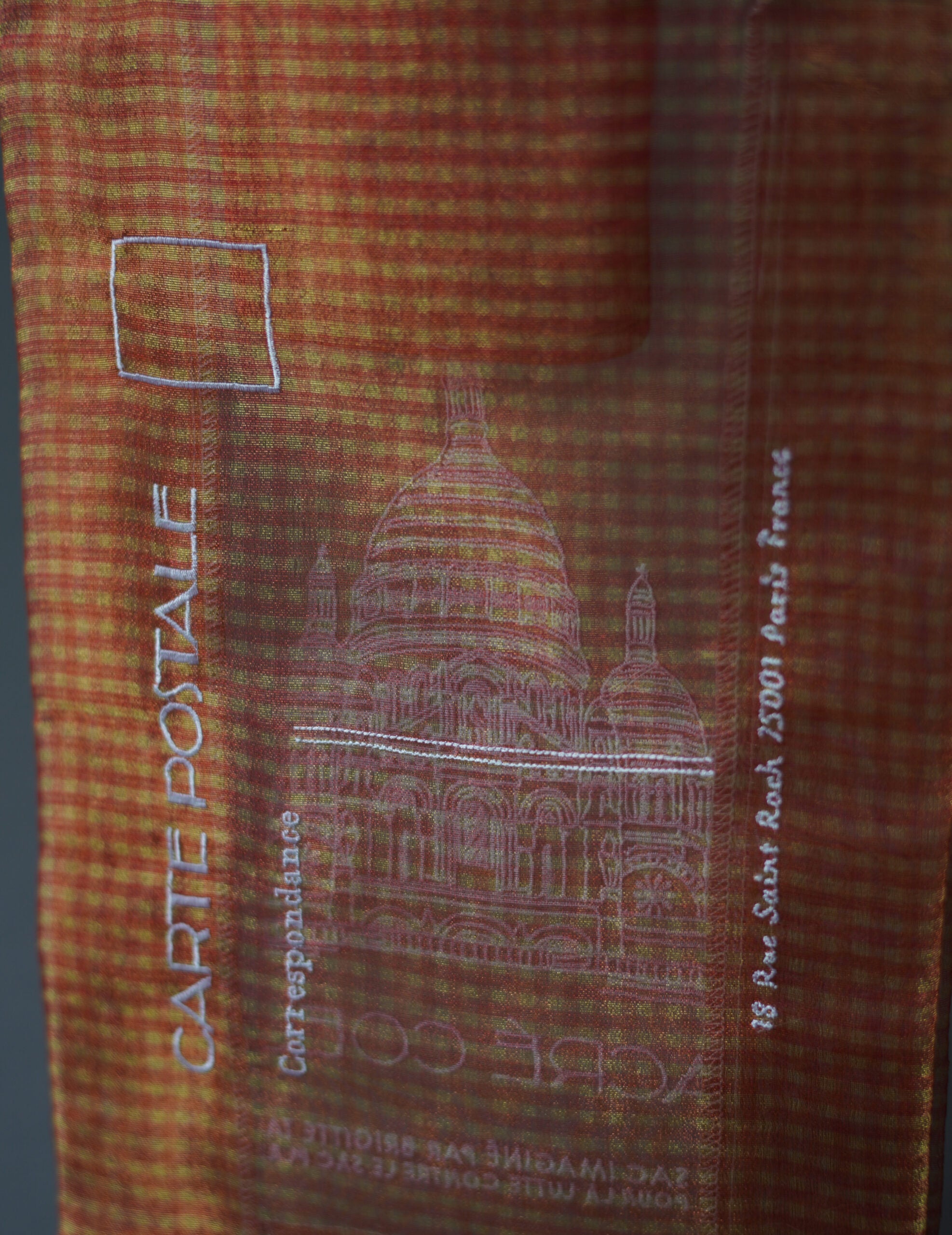 聖心堂刺繡歐根紗手袋・紅格紋