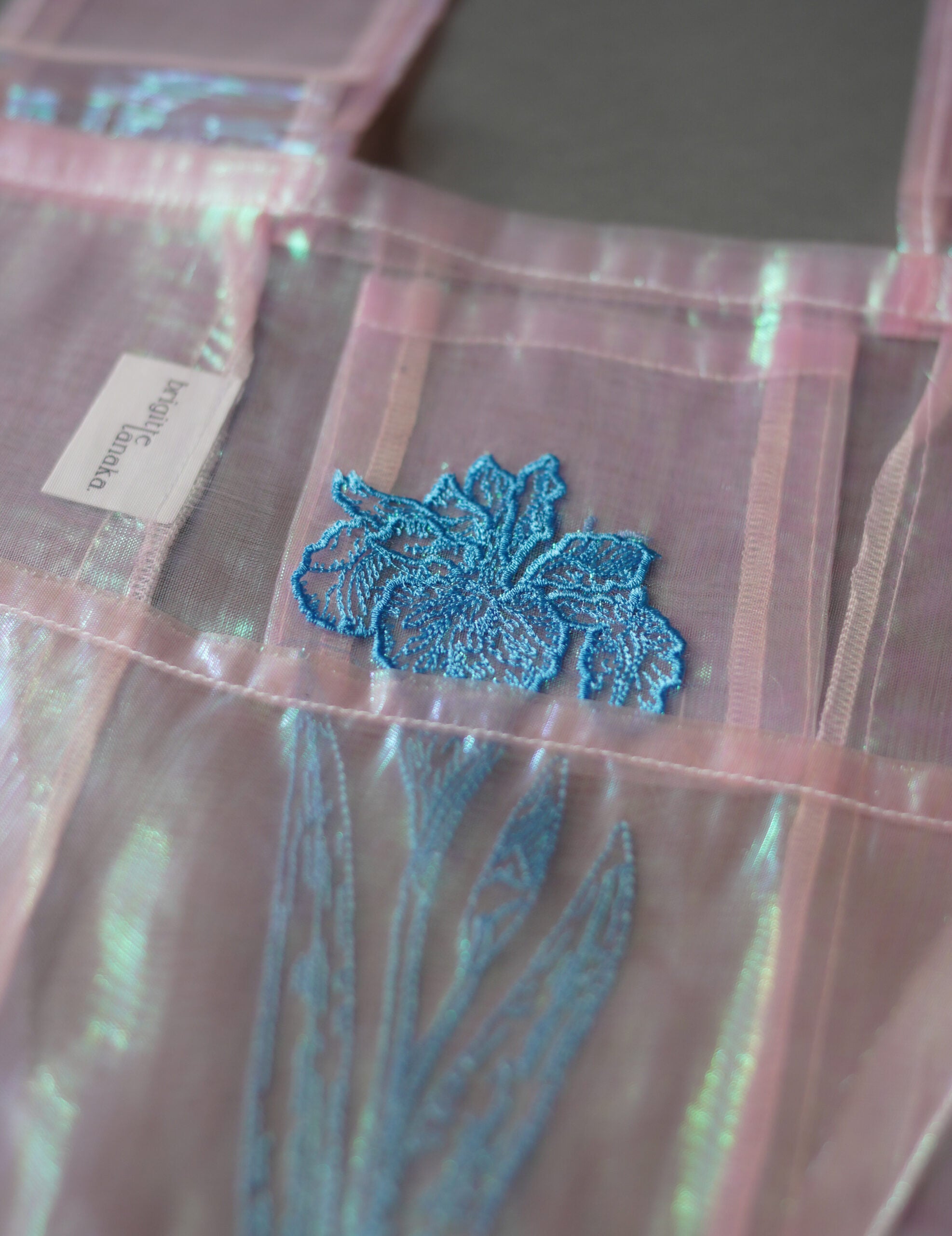 極光花藝刺繡歐根紗手袋