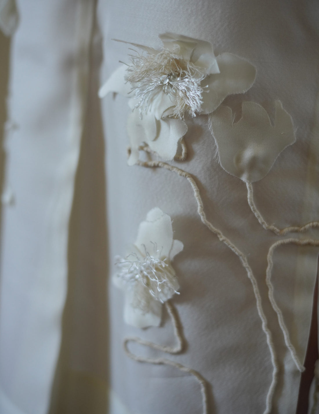 Atelier Noshie 立體花卉鉛筆裙・象牙色