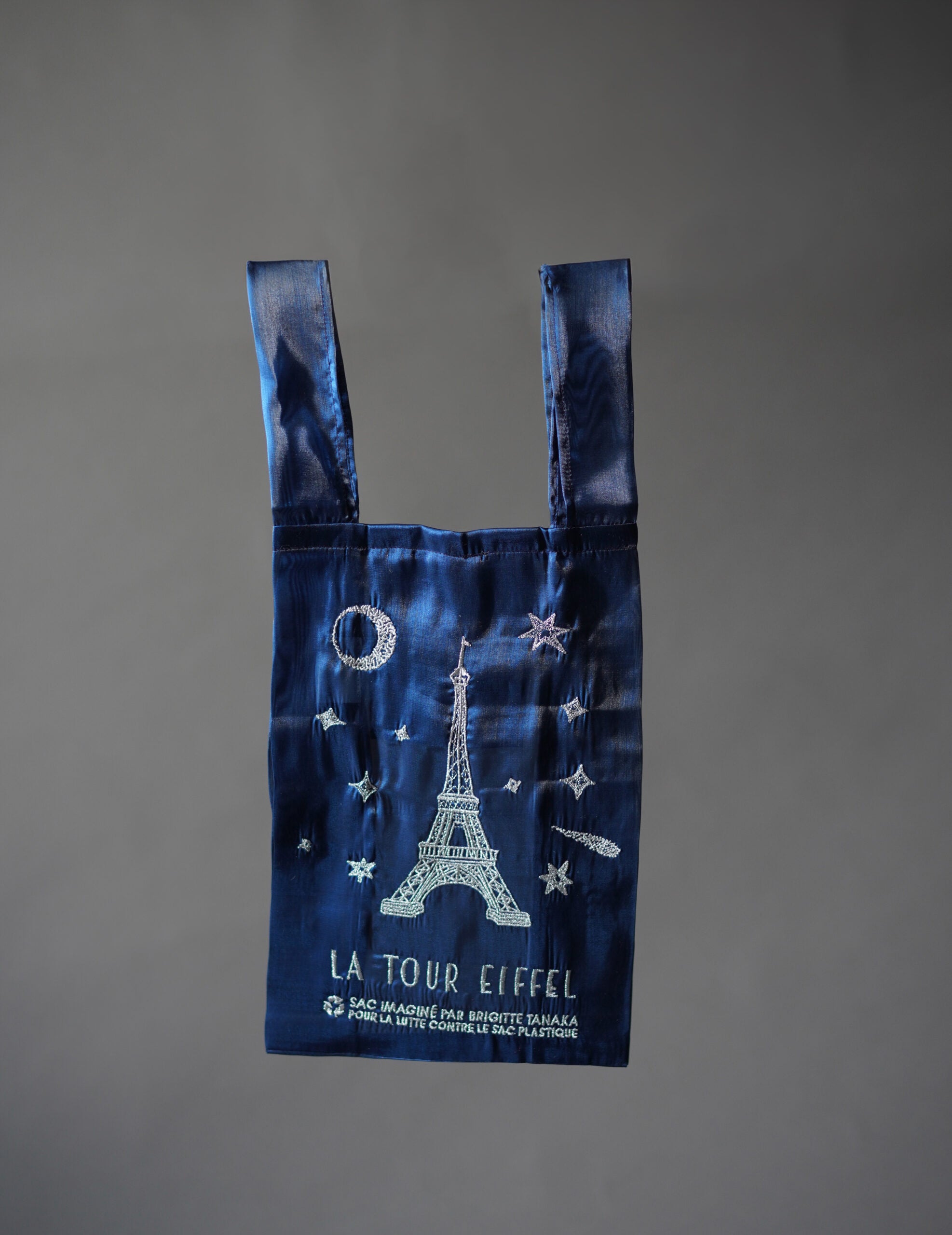 Eiffel Tower Embroidered Organza Bag Blue・ Small