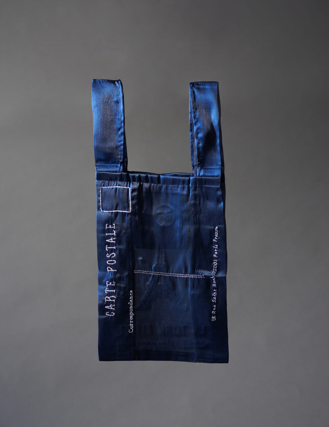 Eiffel Tower Embroidered Organza Bag Blue・ Small