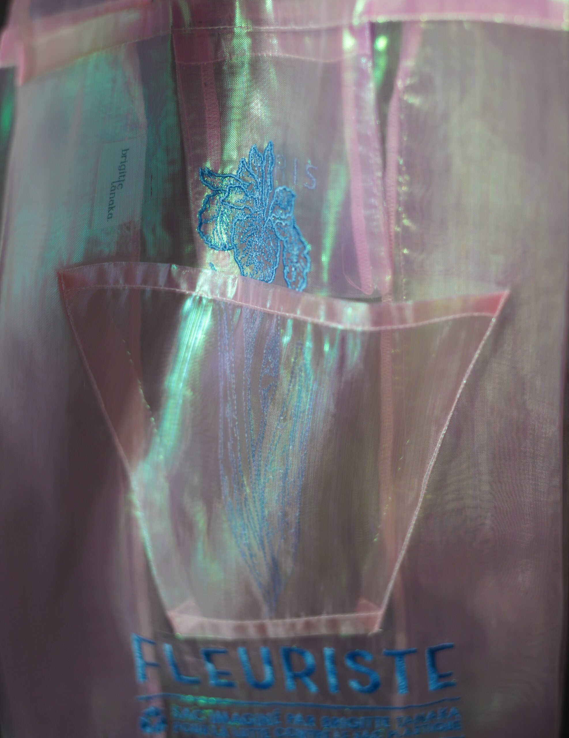 極光花藝刺繡歐根紗手袋