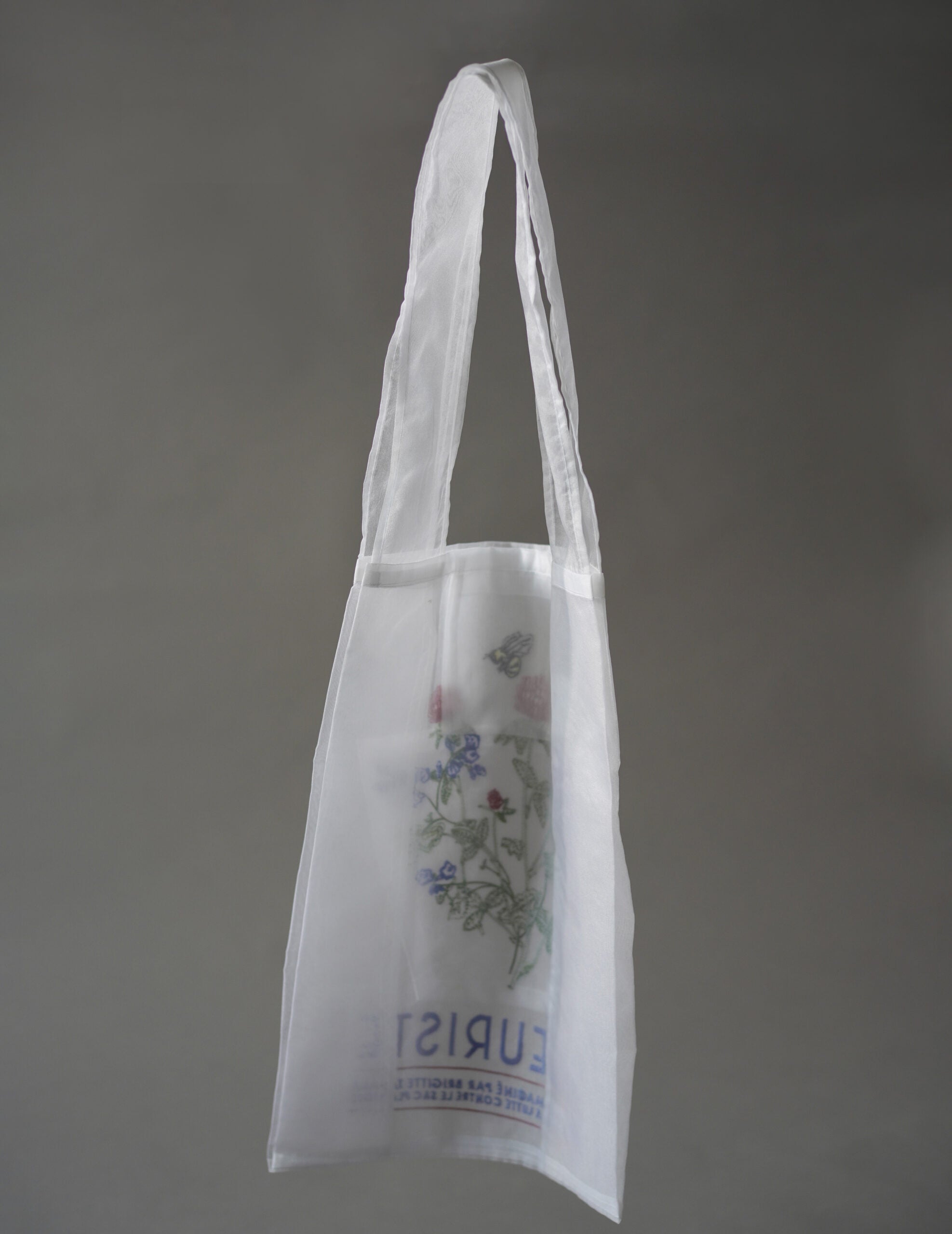 小紅花刺繡歐根紗手袋