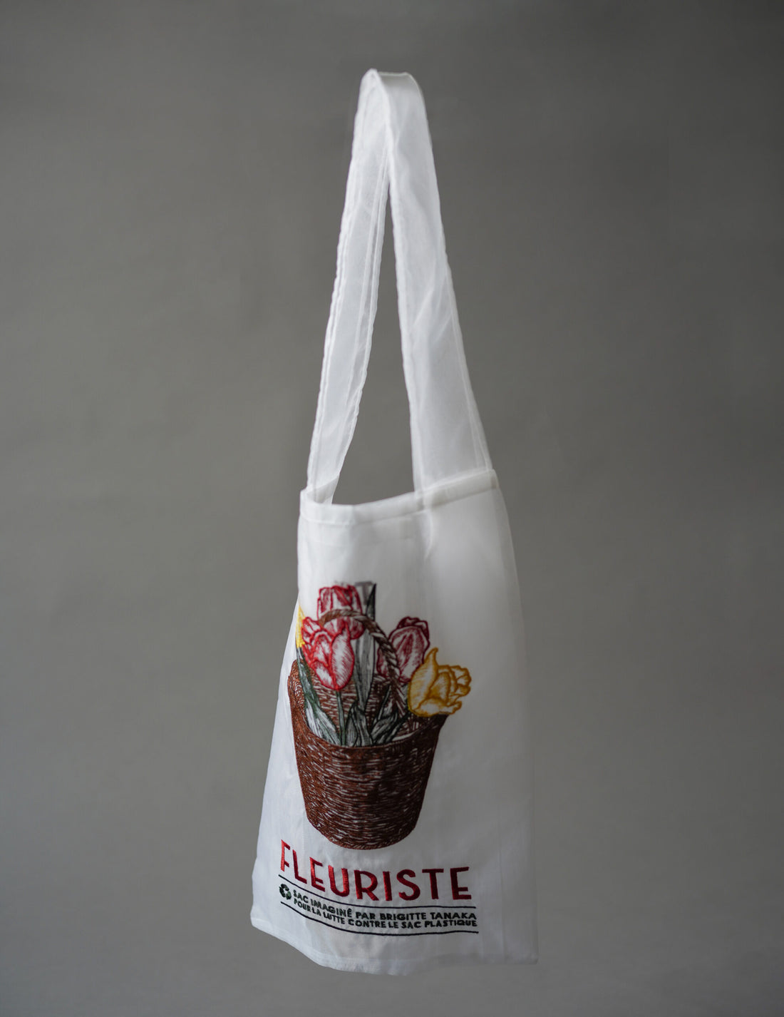 Florist Basket Embroidered Organza Bag