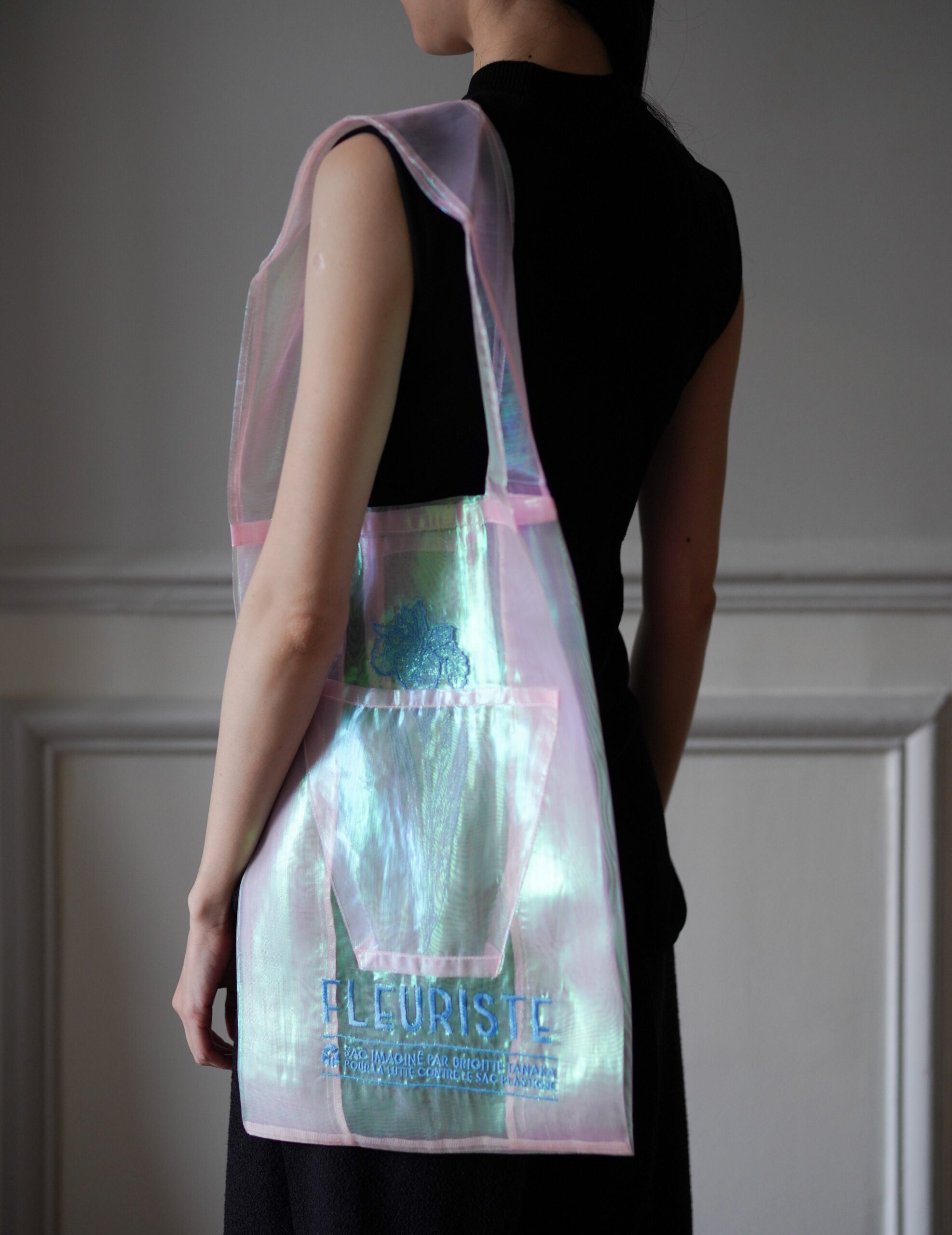 極光花藝刺繡歐根紗手袋