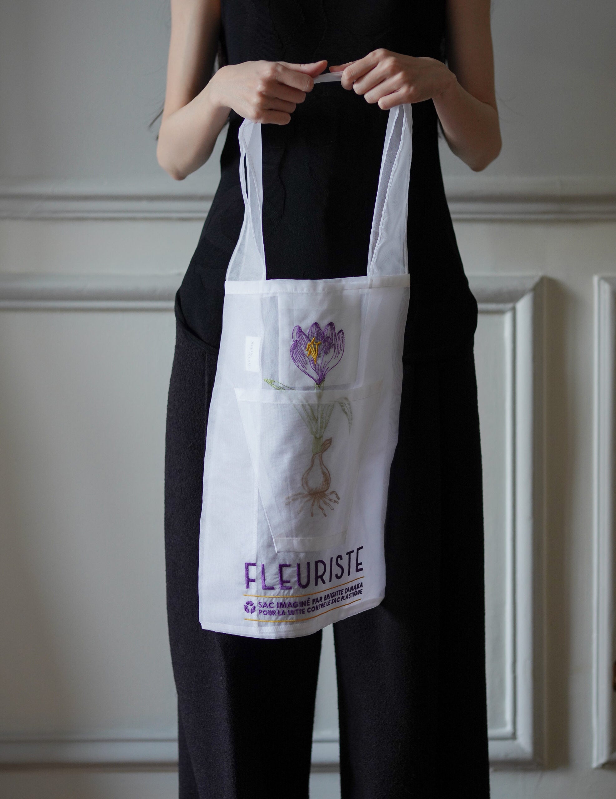 花卉球根刺繡歐根紗手袋