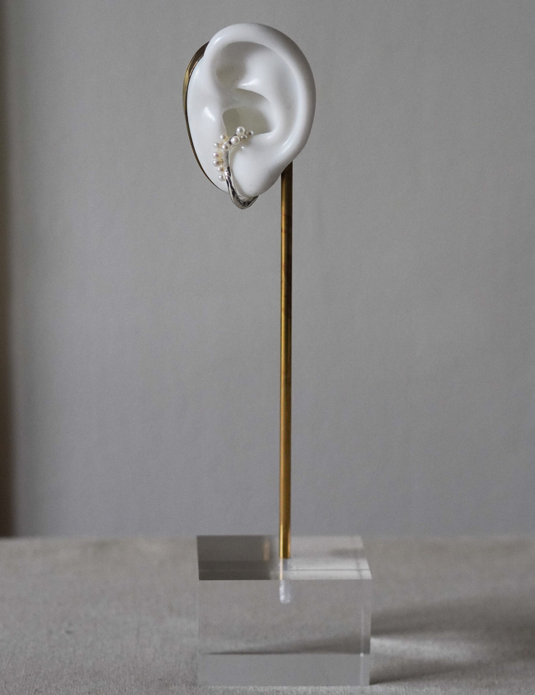 Pearled Wave 銀質耳釘