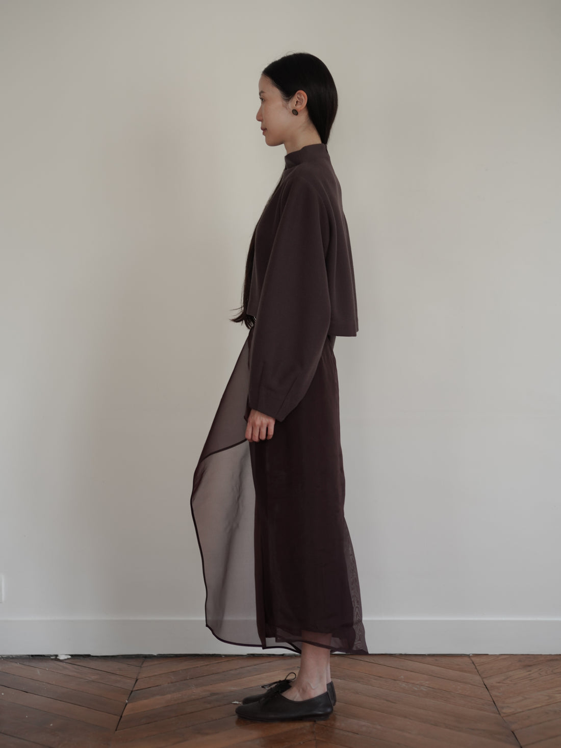 Niri Silk Organza Skirt・Fig