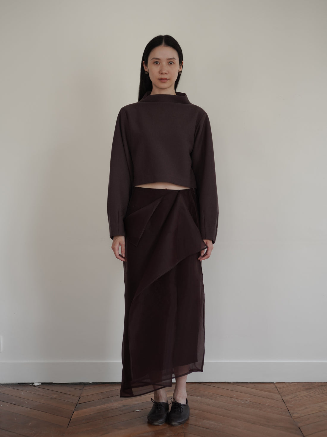 Niri Silk Organza Skirt・Fig
