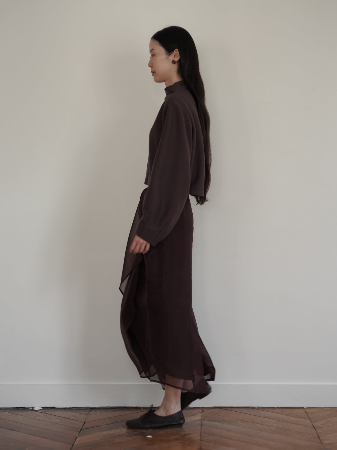 Niri Silk Organza Skirt・Fig
