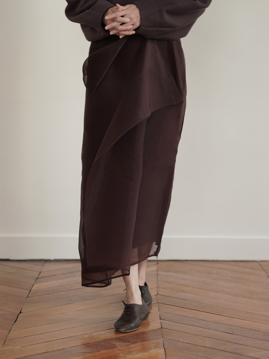 Niri Silk Organza Skirt・Fig