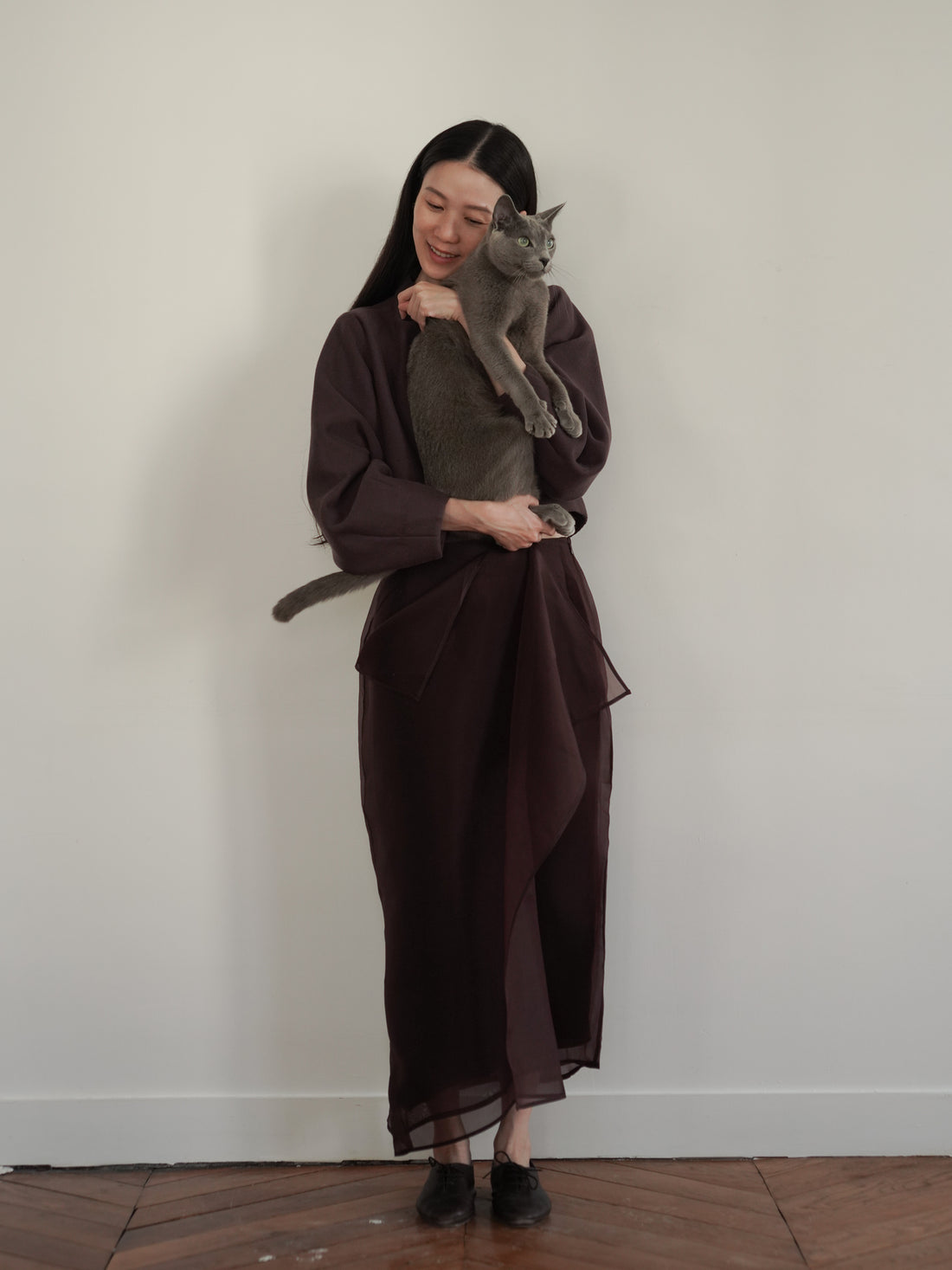 Niri Silk Organza Skirt・Fig