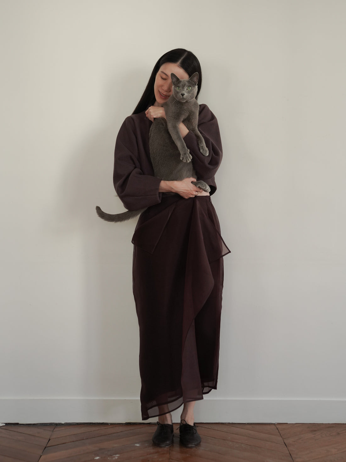 Niri Silk Organza Skirt・Fig