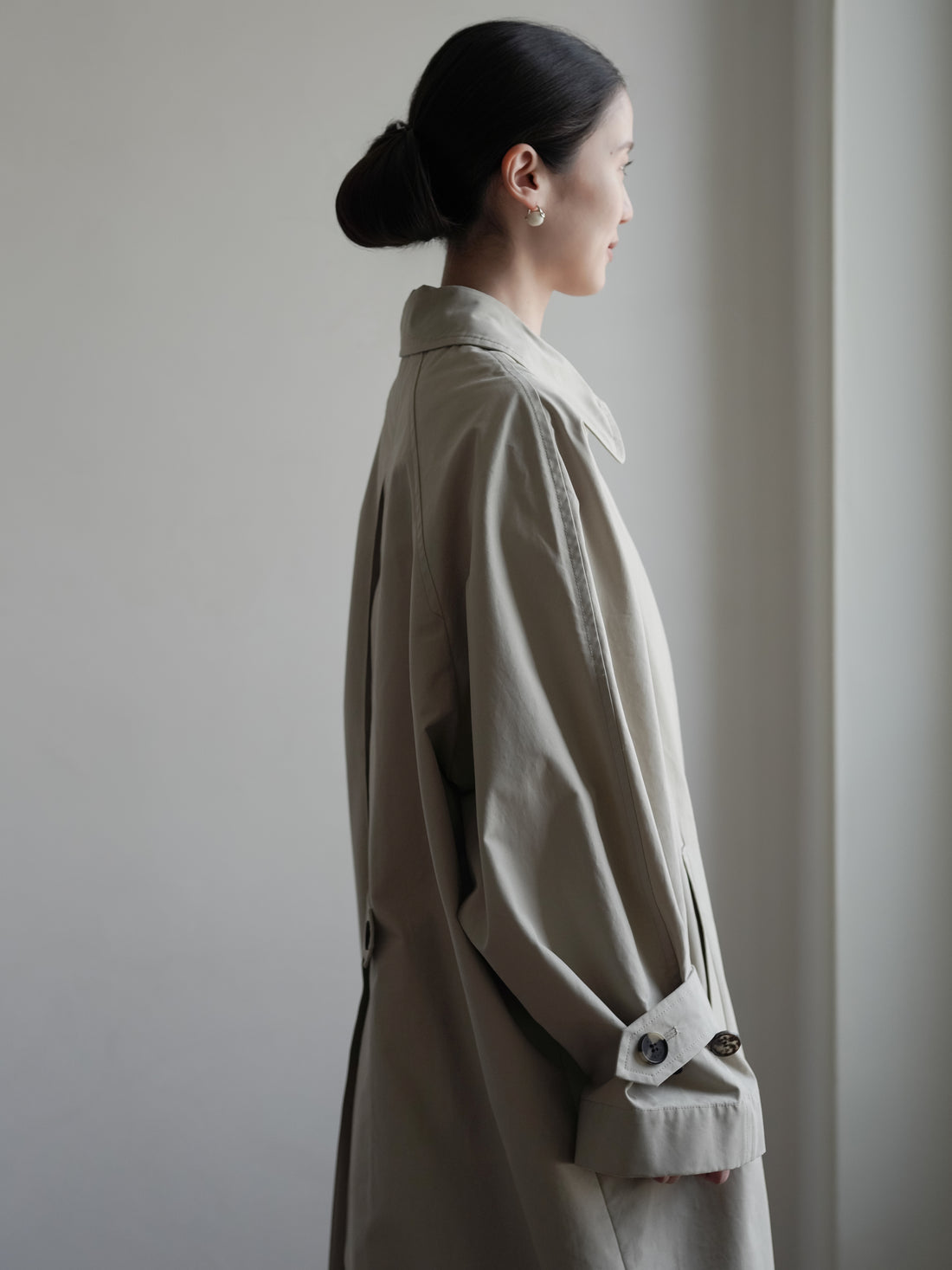 CARO HALF PANAMA Cotton Coat・Stone