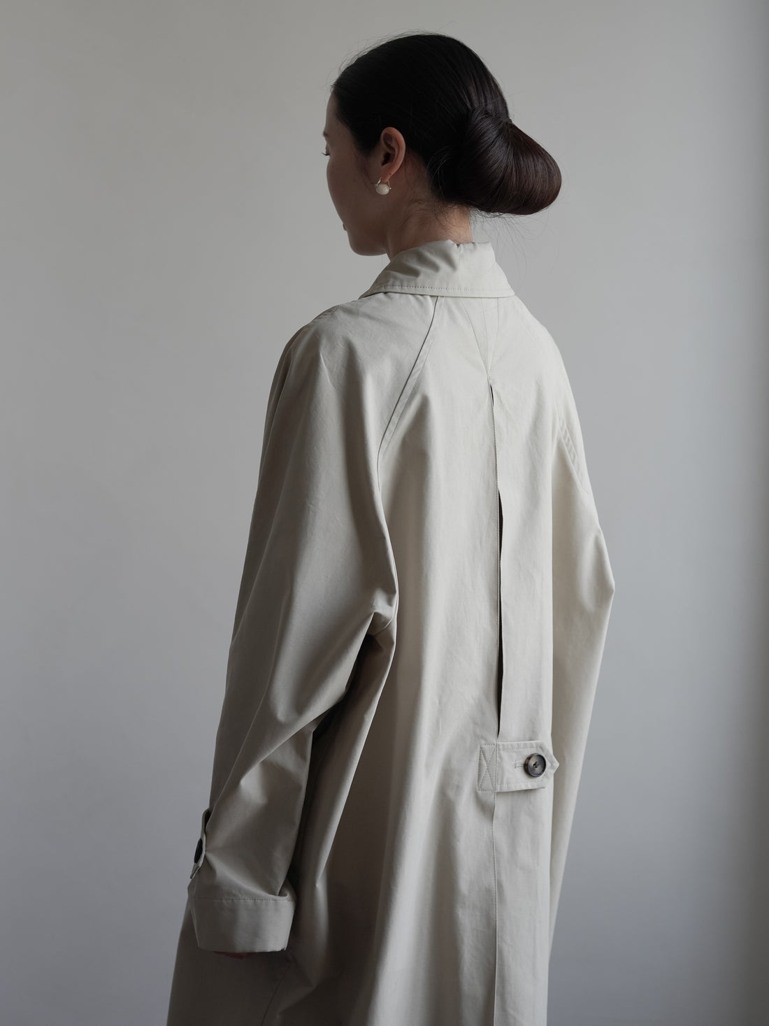 CARO HALF PANAMA Cotton Coat・Stone
