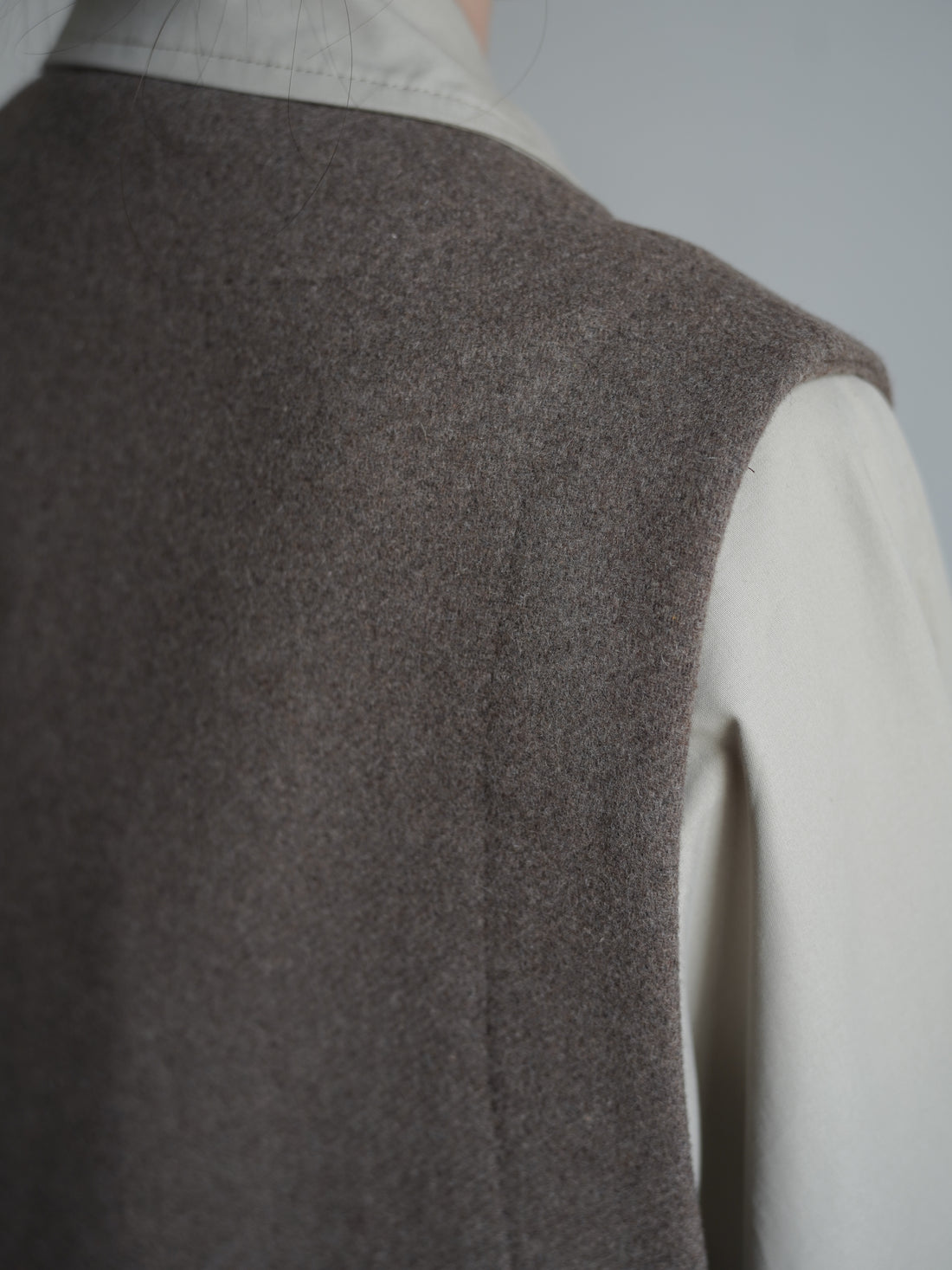 VICTOIRE Wool Blend Long Vest・Taupe