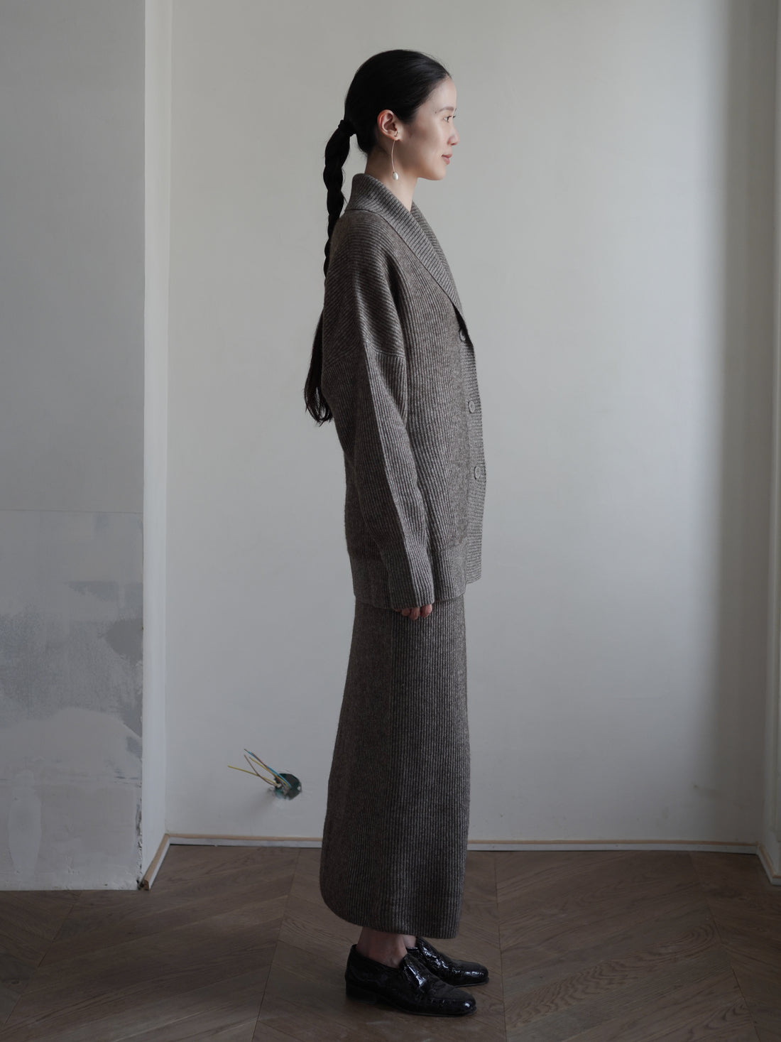 KALUA Silk Yak Knit Skirt・Brown Melange