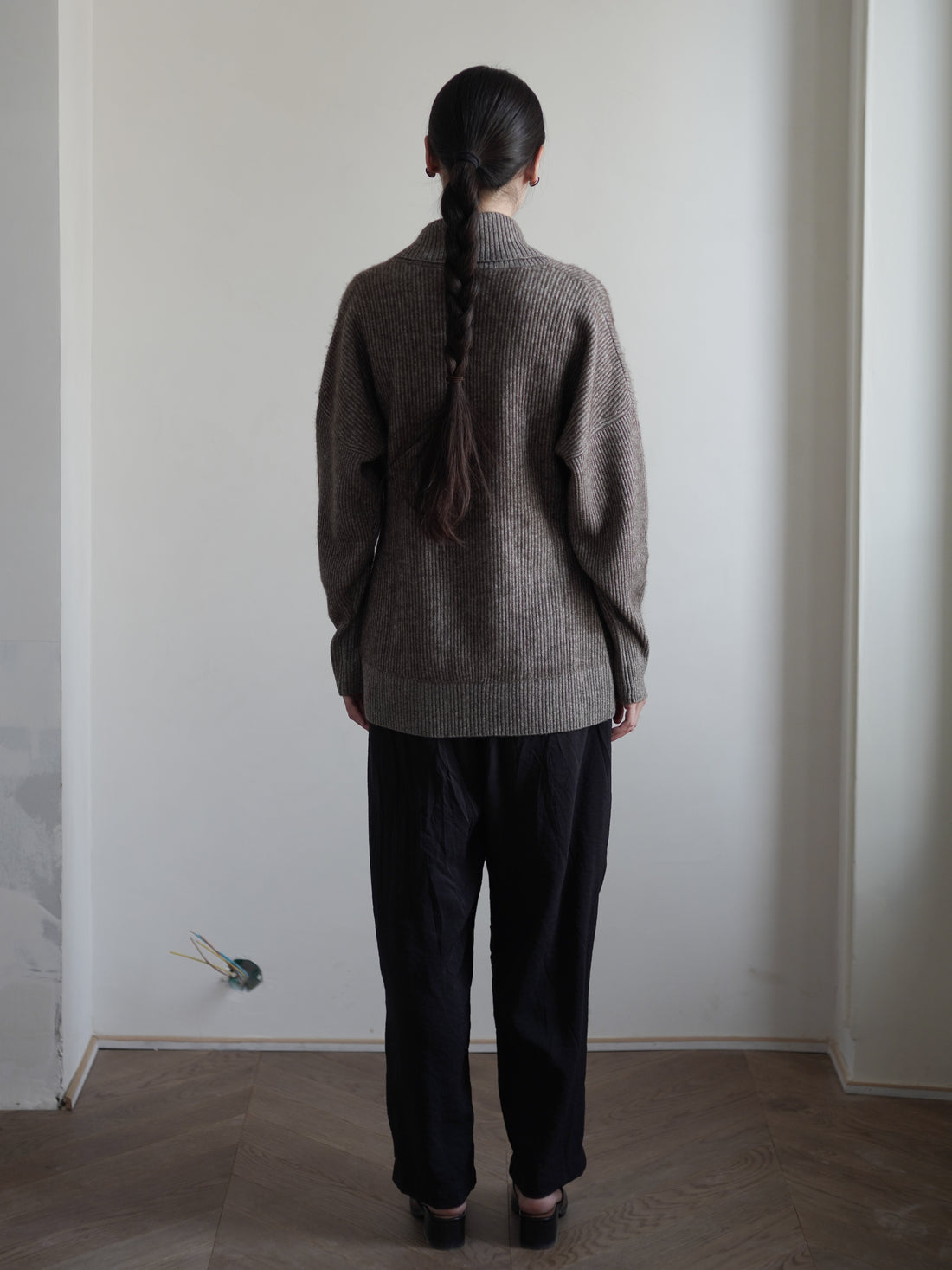 KATSU 真絲犛牛絨針織外套・混色棕