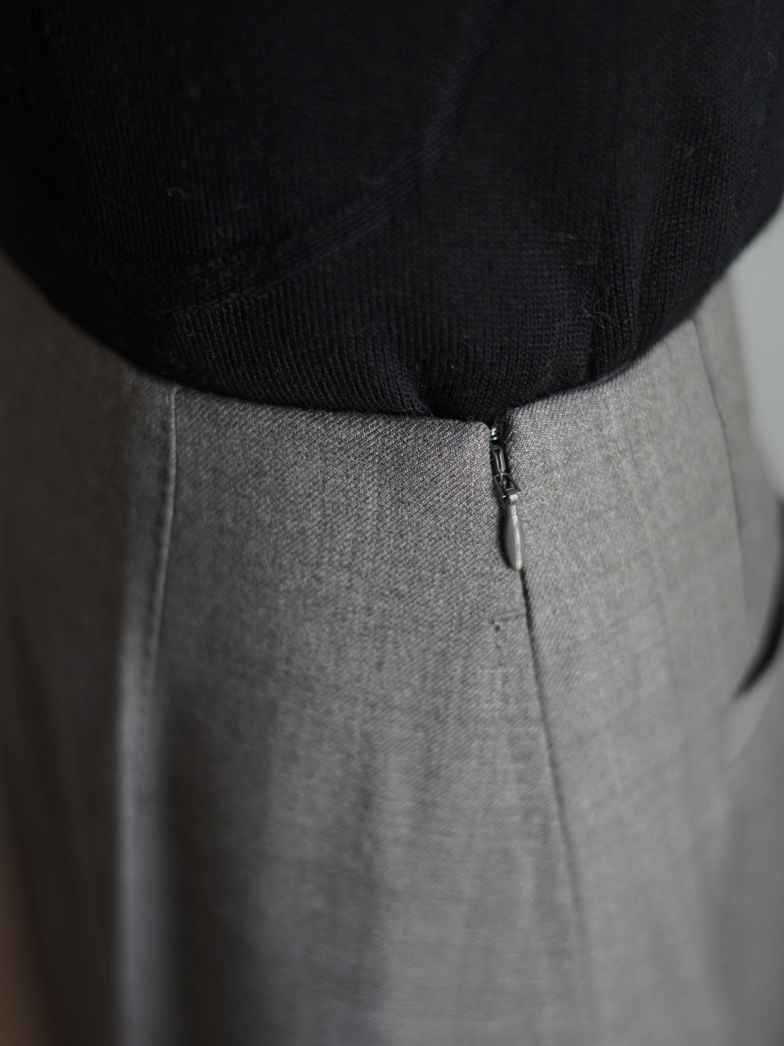 PAVOT Wool Blend Barrel Leg Pants・Mink